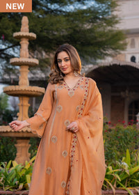 Soft Peach Chanderi Suit Set