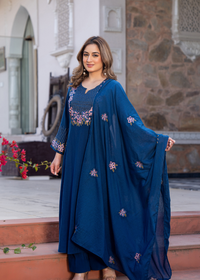 Ocean Bloom A-line Suit Set
