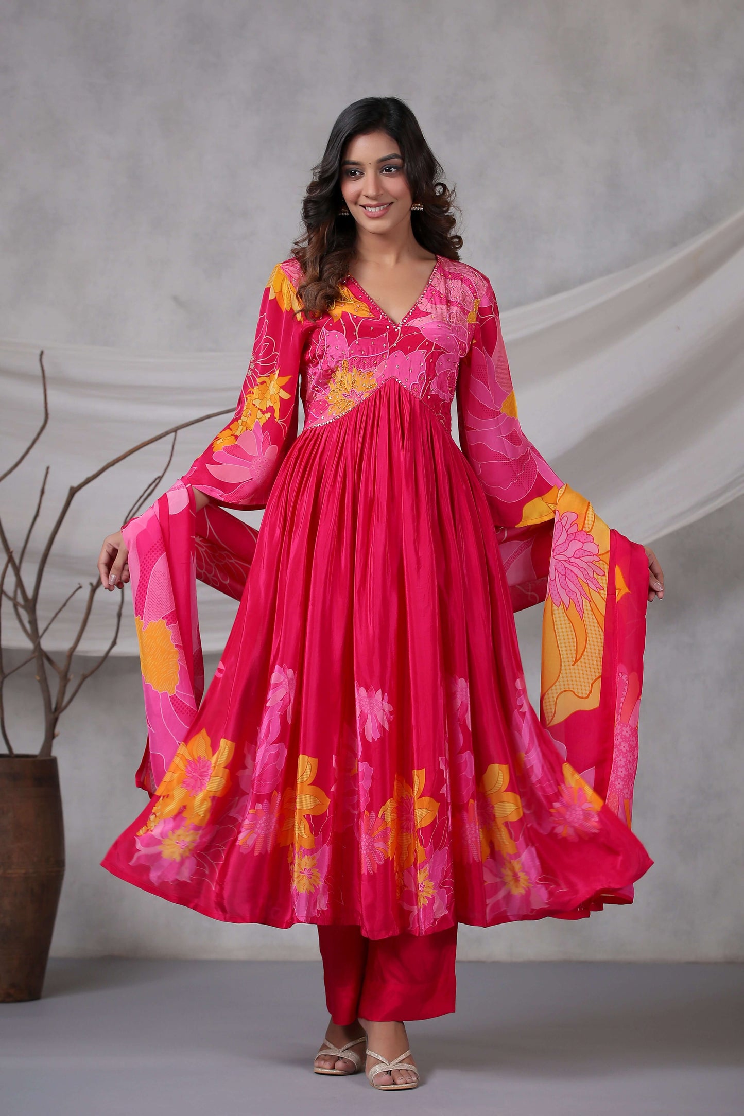 Crimson Pink Nyra suit set