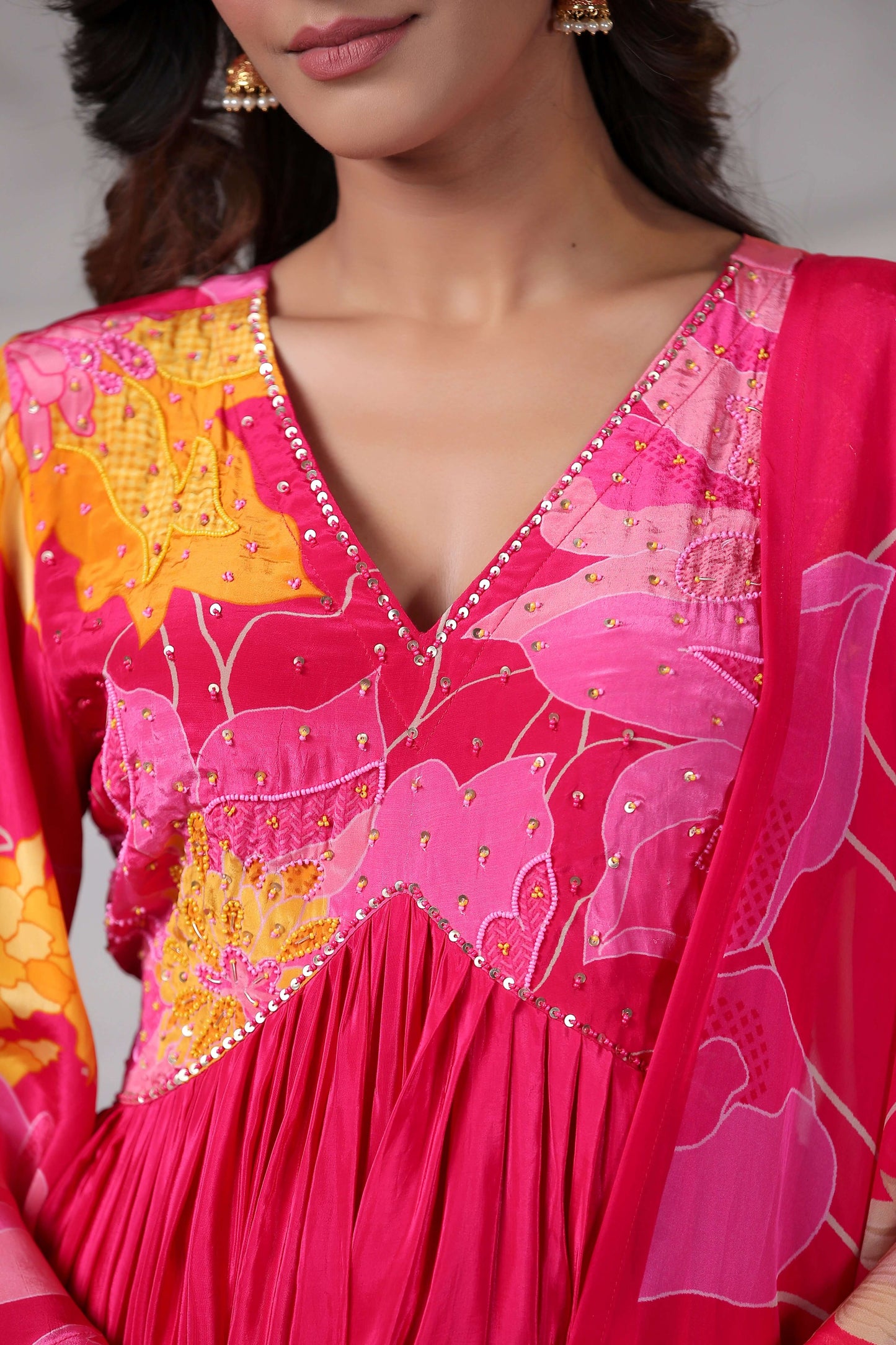 Crimson Pink Nyra suit set