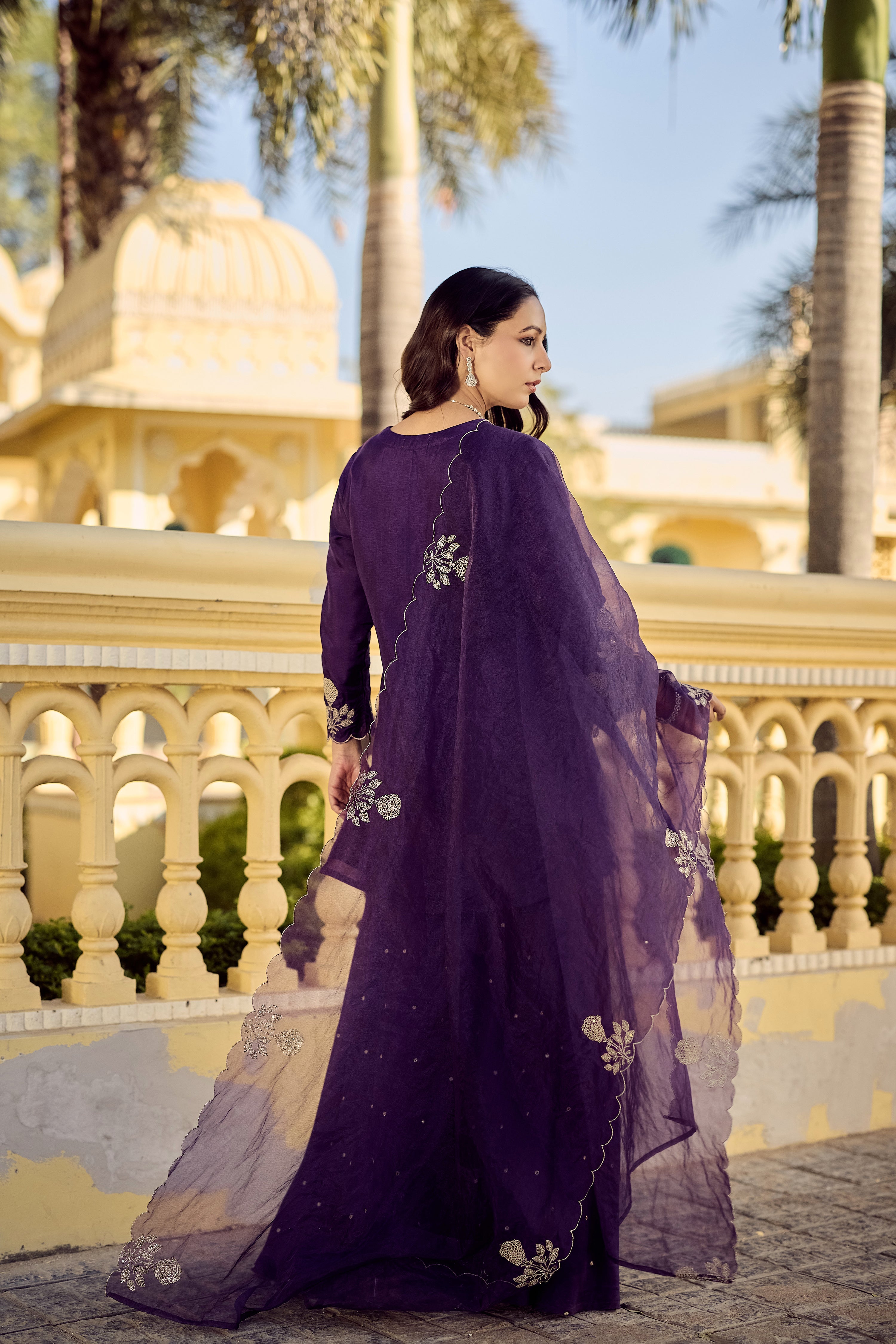 Plum Grace Embroidered Suit Set