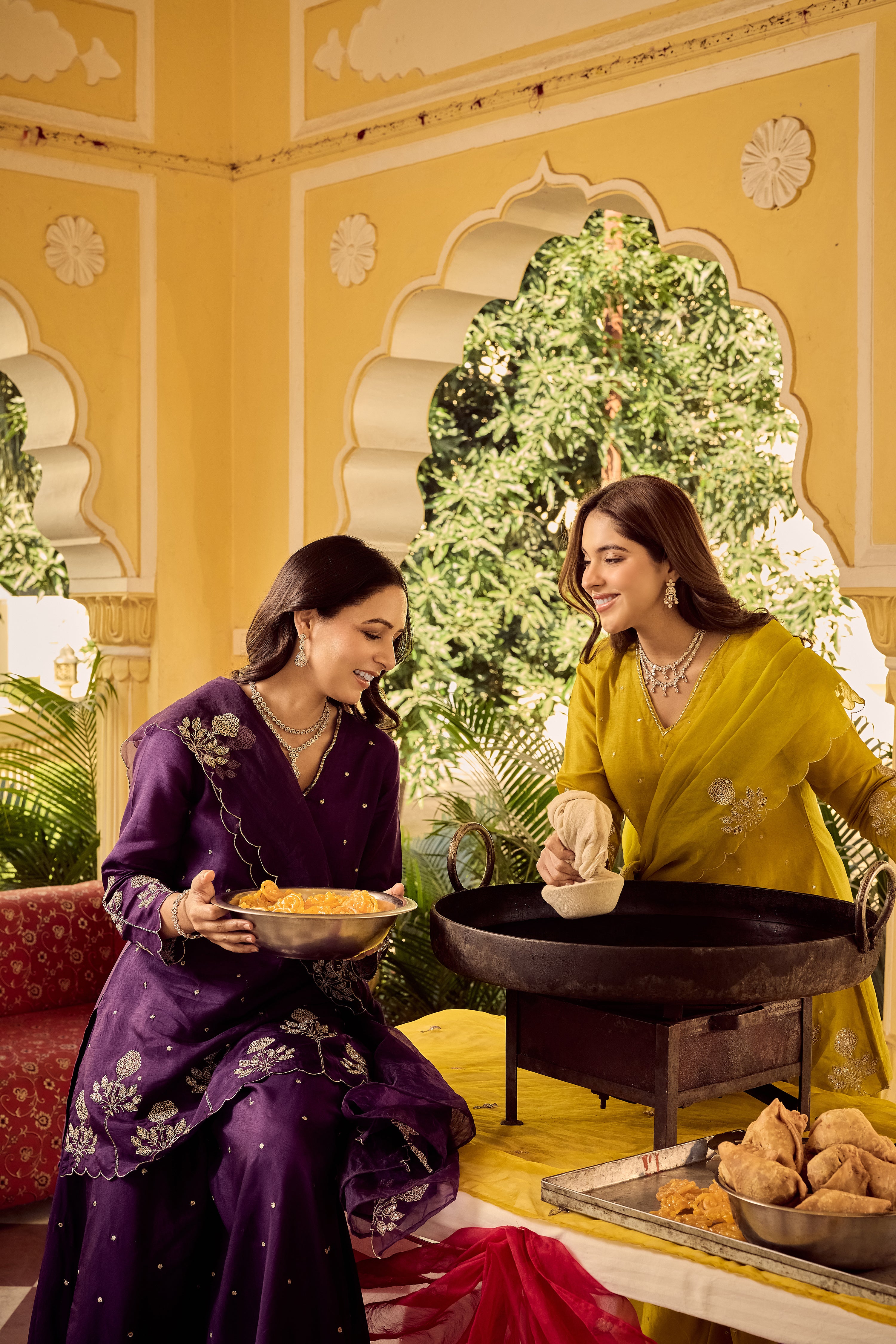 Plum Grace Embroidered Suit Set