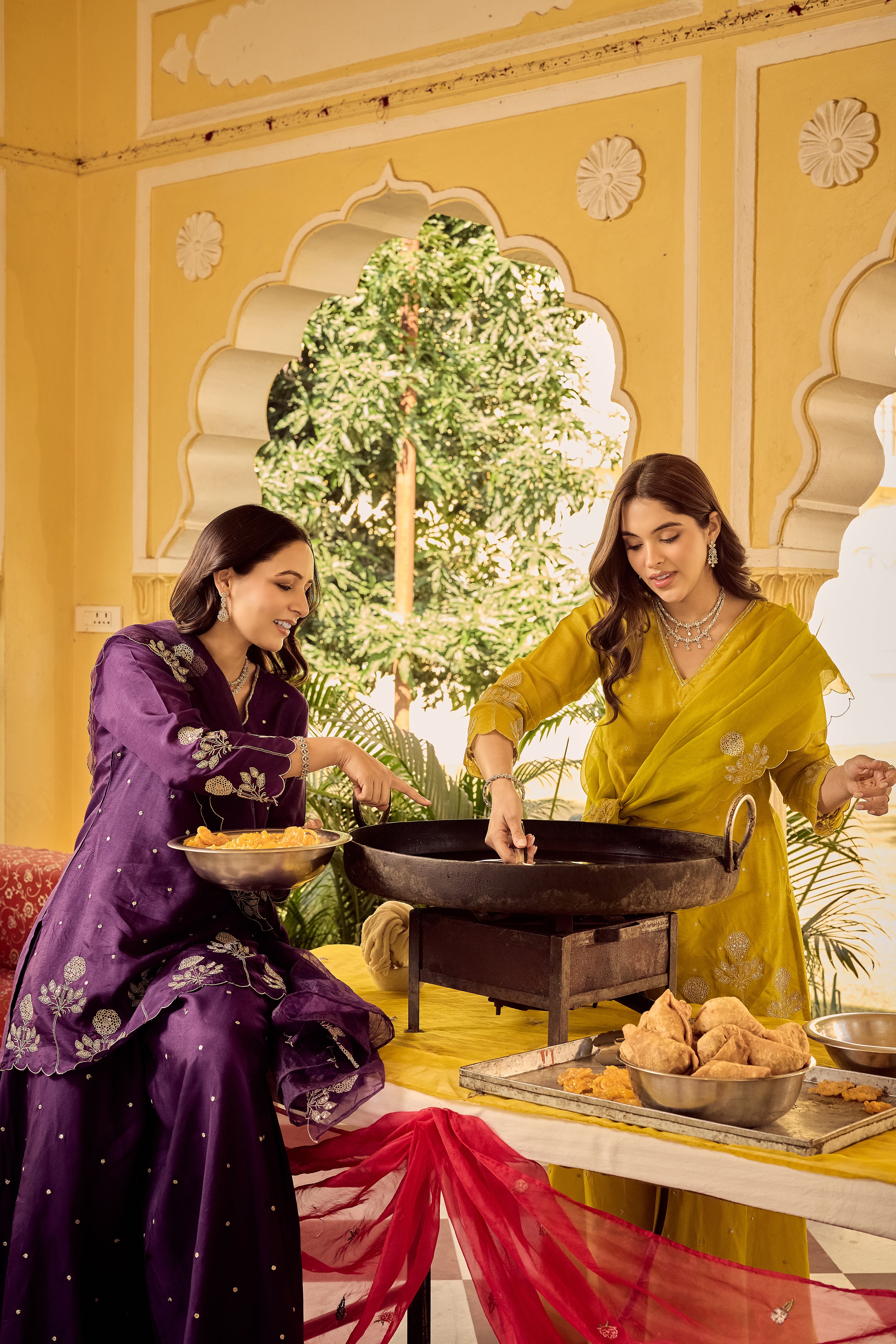 Plum Grace Embroidered Suit Set