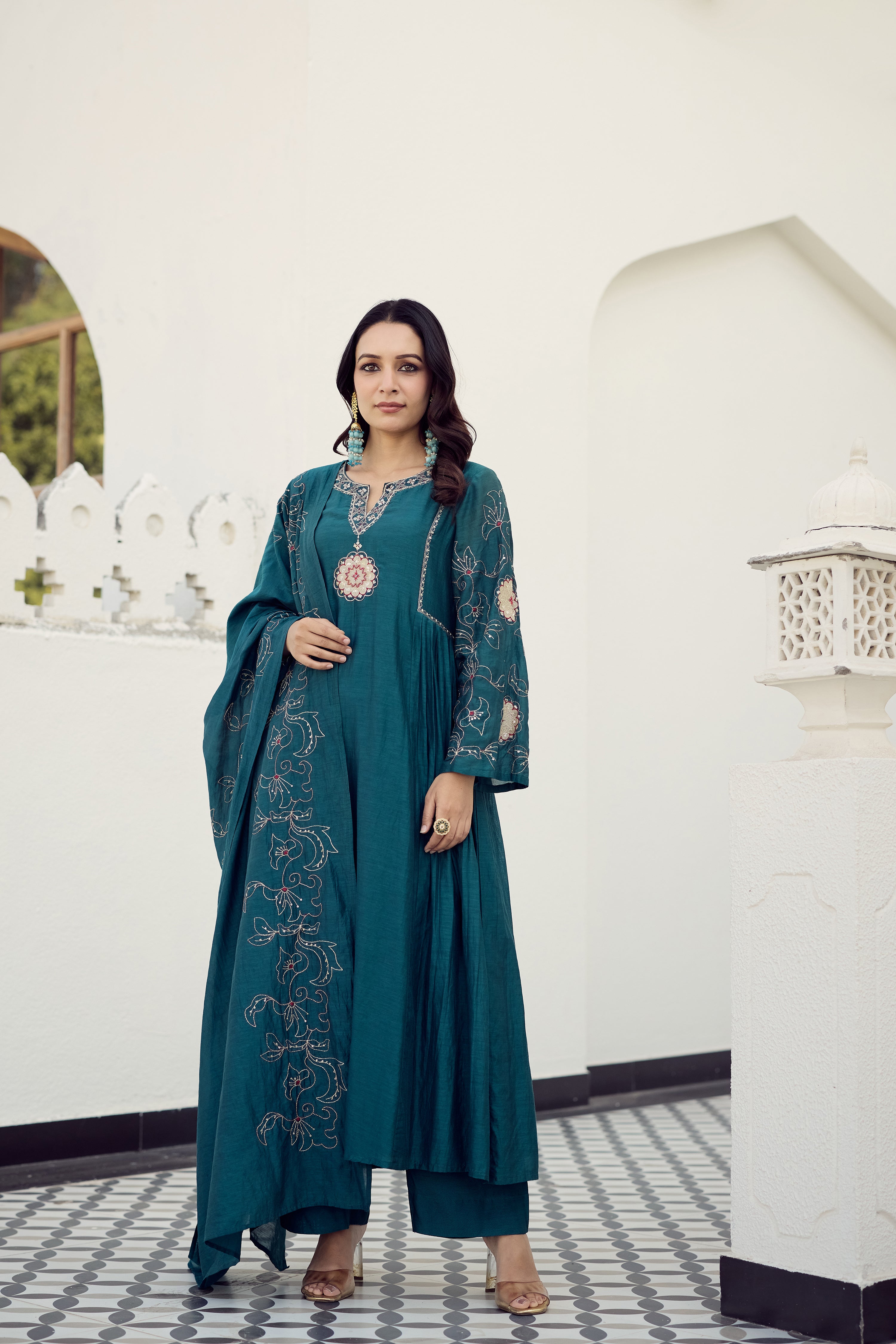 Ocean Grace Chanderi Suit Set