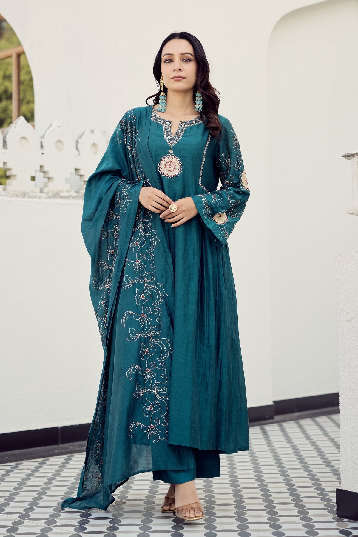 Ocean Grace Chanderi Kurta Set