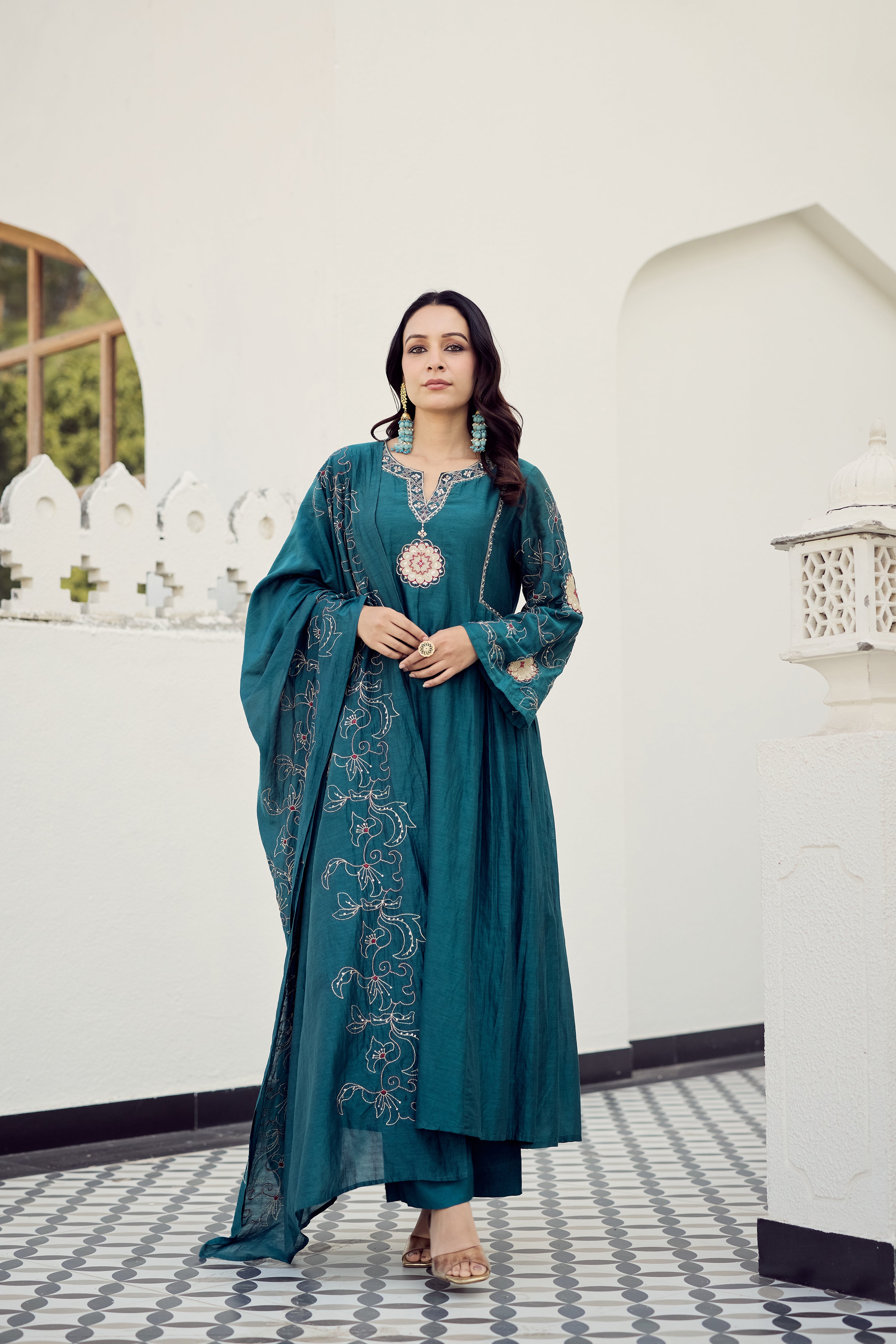 Ocean Grace Chanderi Suit Set