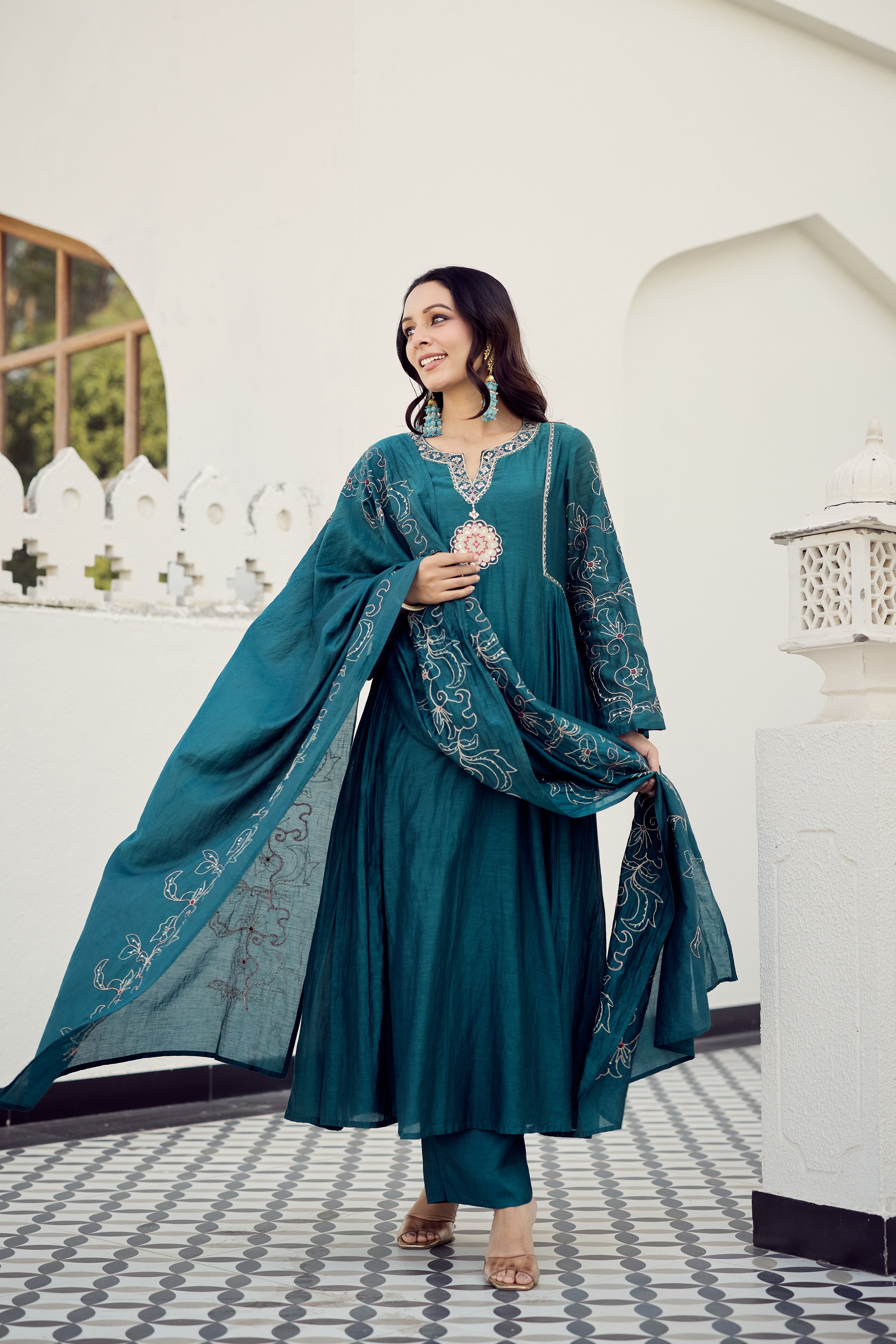 Ocean Grace Chanderi Suit Set