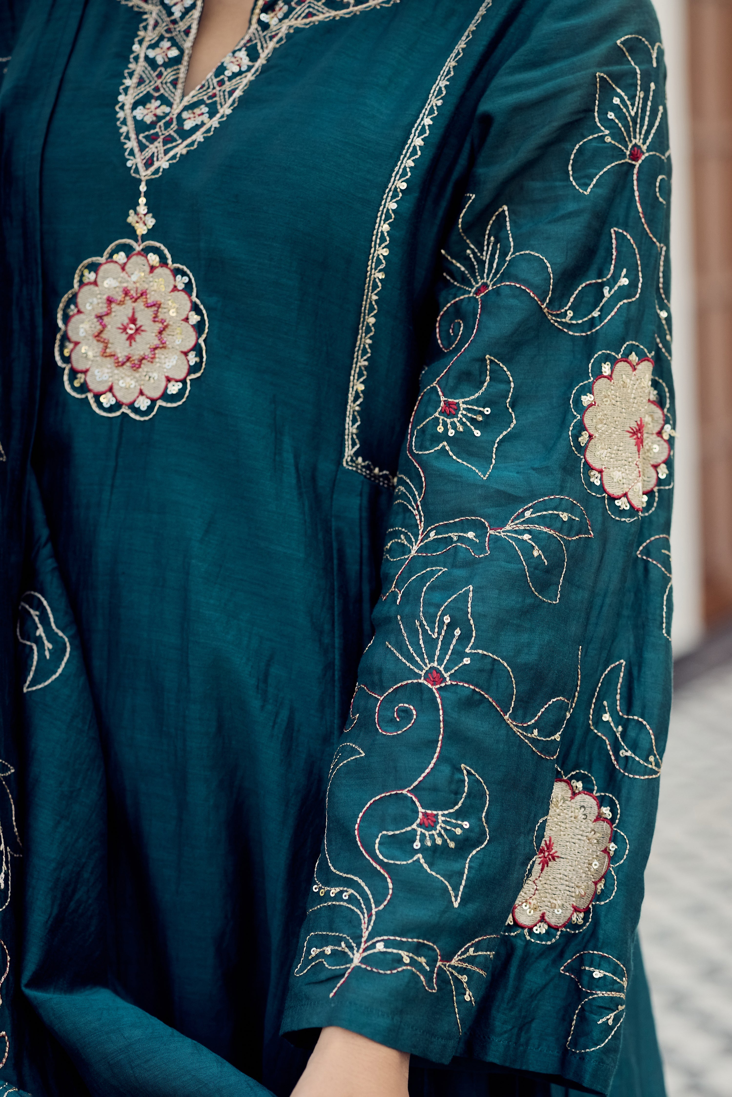 Ocean Grace Chanderi Suit Set