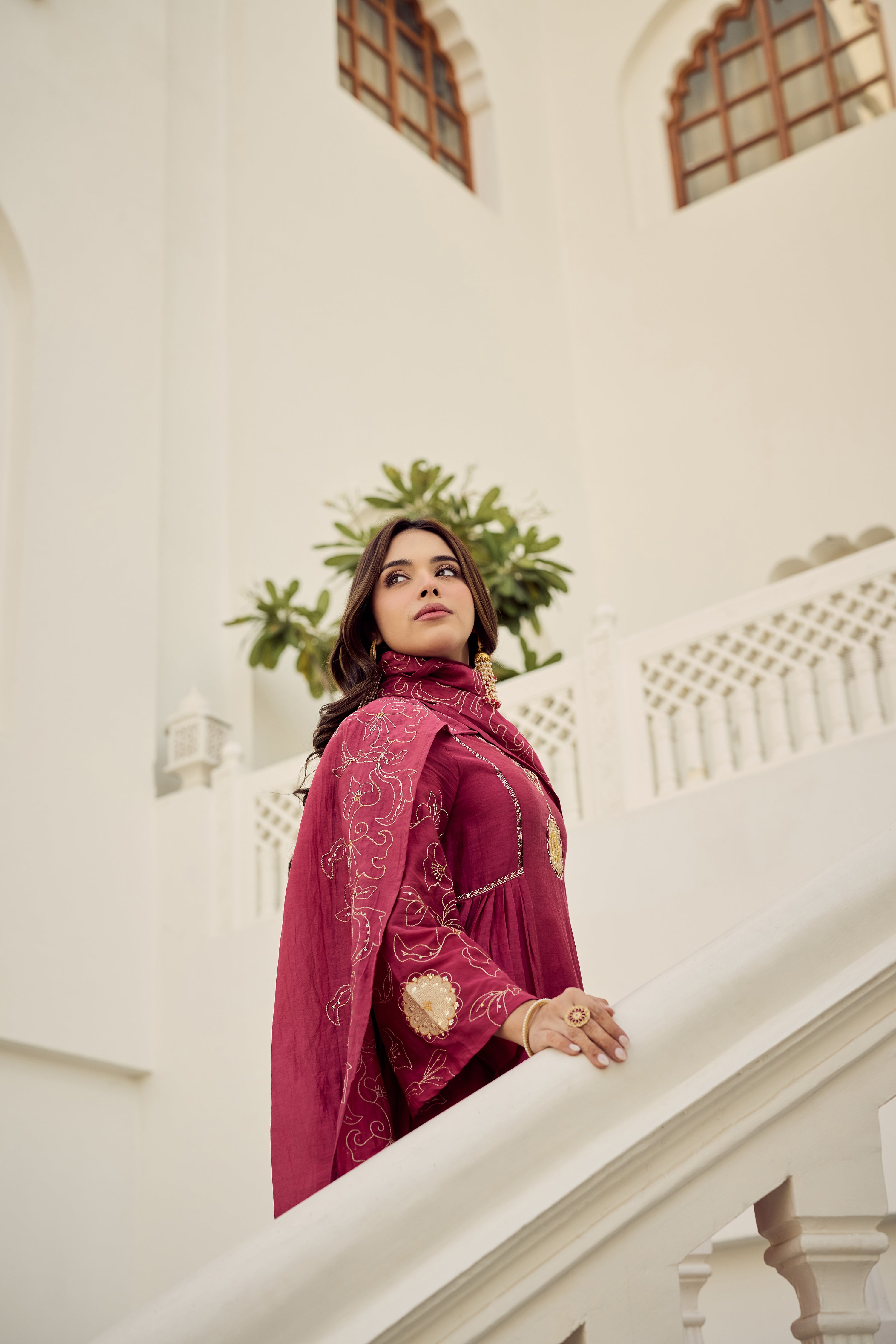 Blush Bloom Chanderi Kurta Set