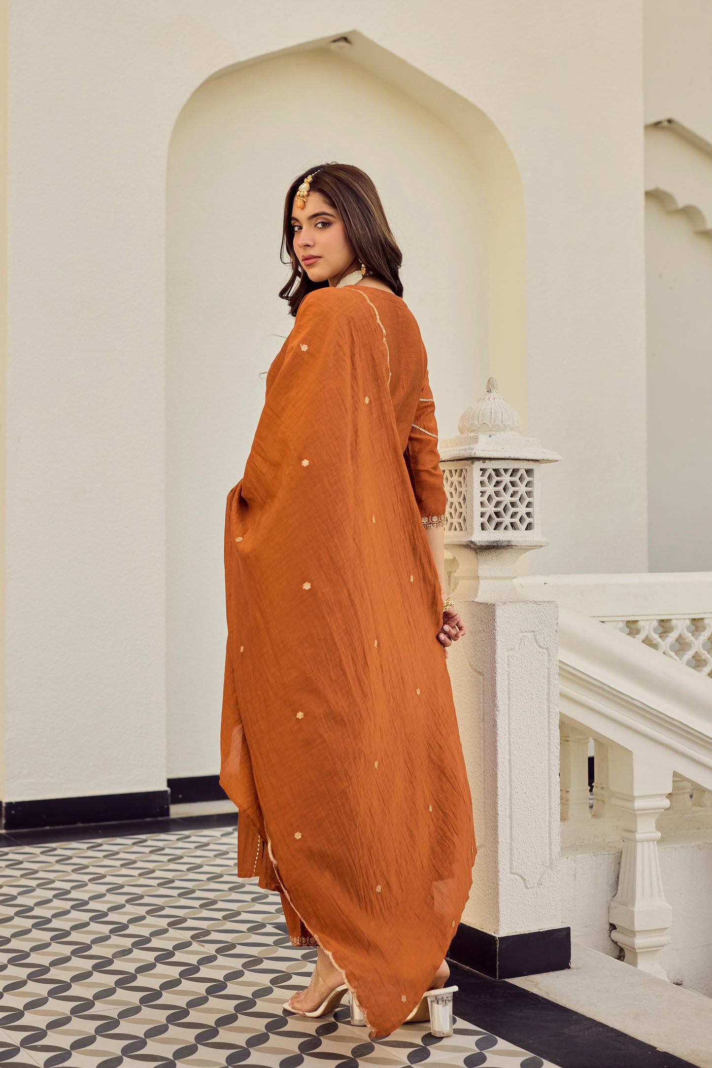 Rust Royale Embroidered Suit Set