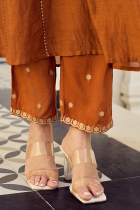 Rust Royale Embroidered Suit Set