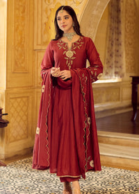 Royal Maroon Chanderi Kurta Set