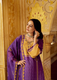 Royal Orchid Mustard Crepe Suit Set