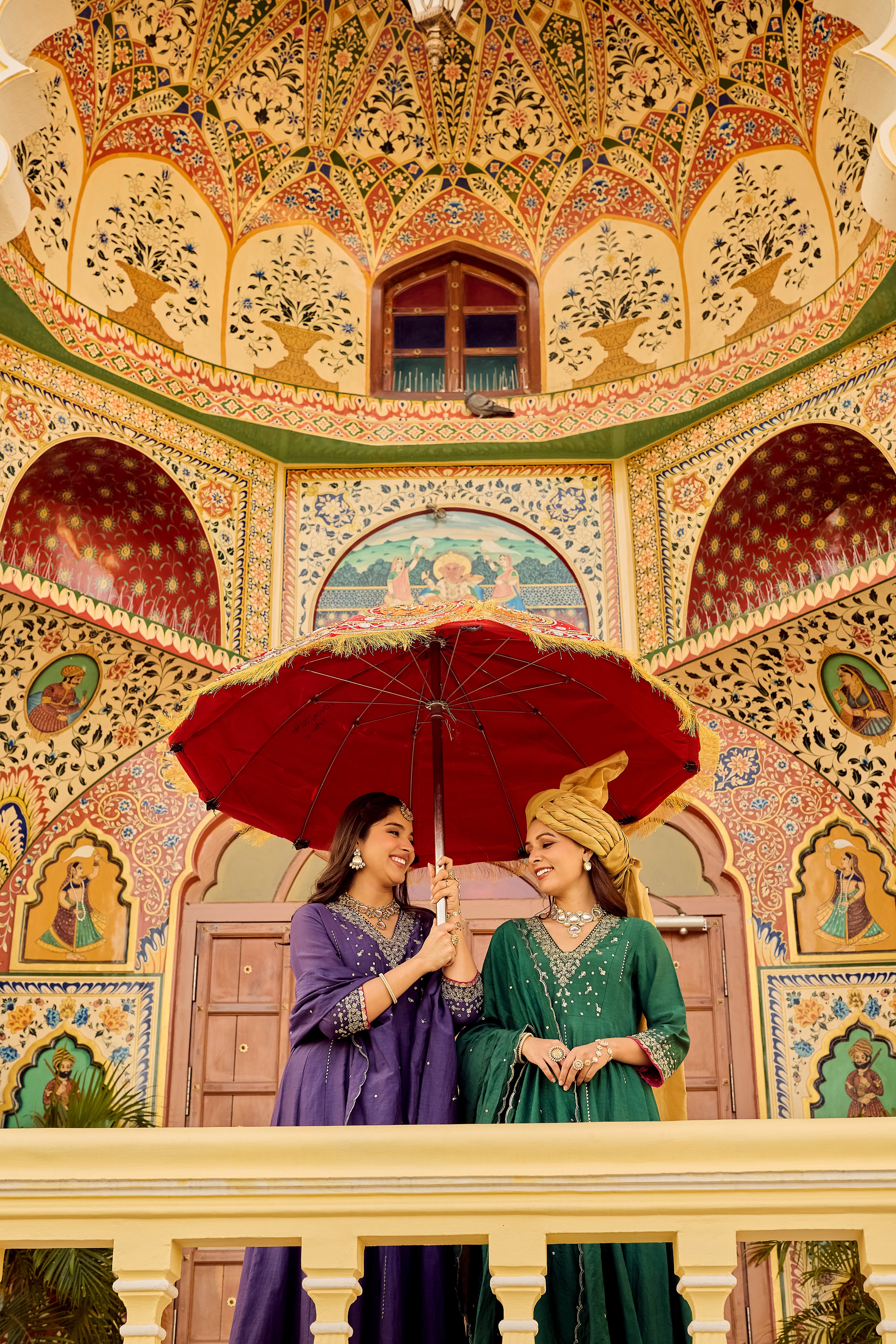 Regal Berry Mul Chanderi Suit Set