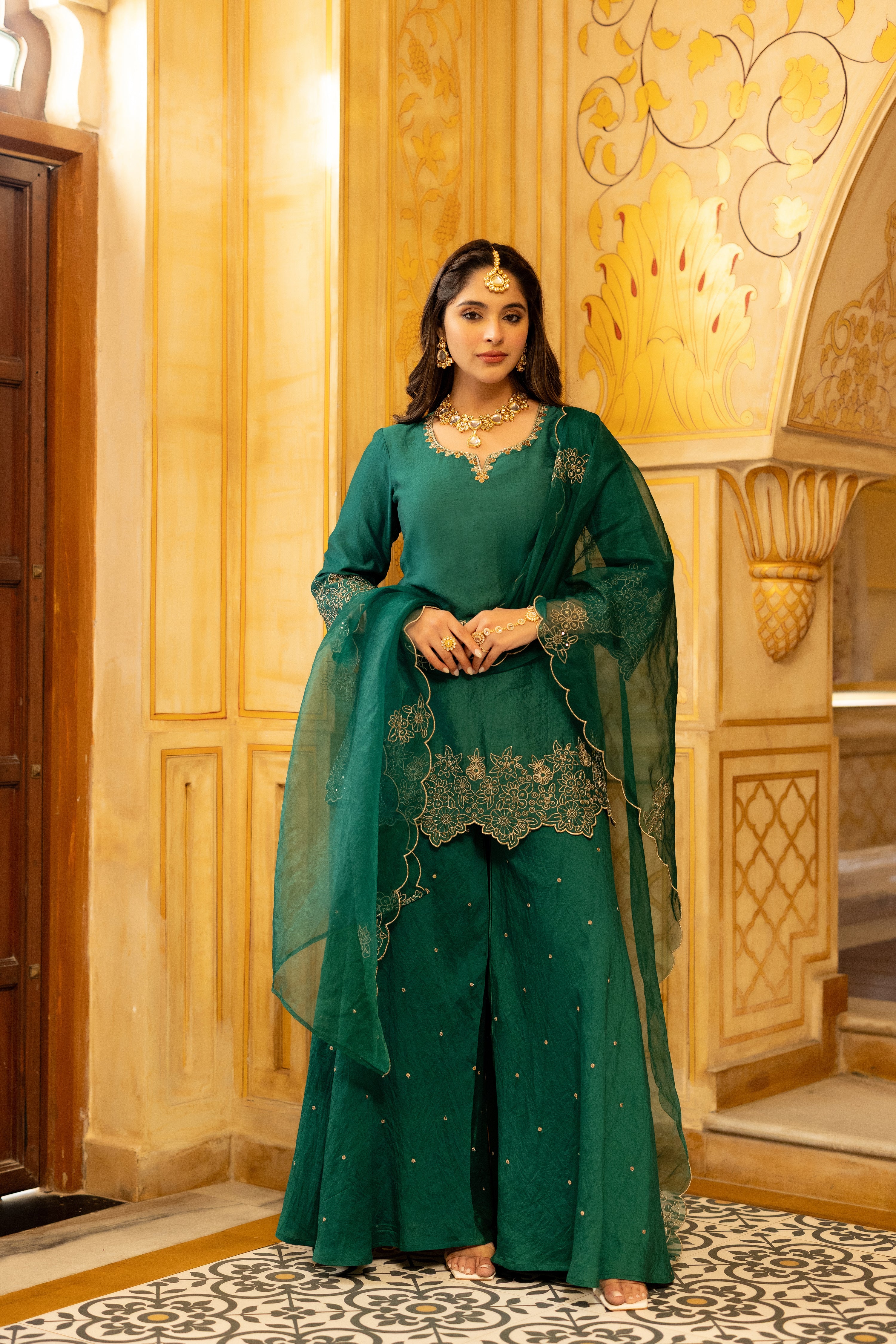 Emerald Satoori Royale Silk Suit Set