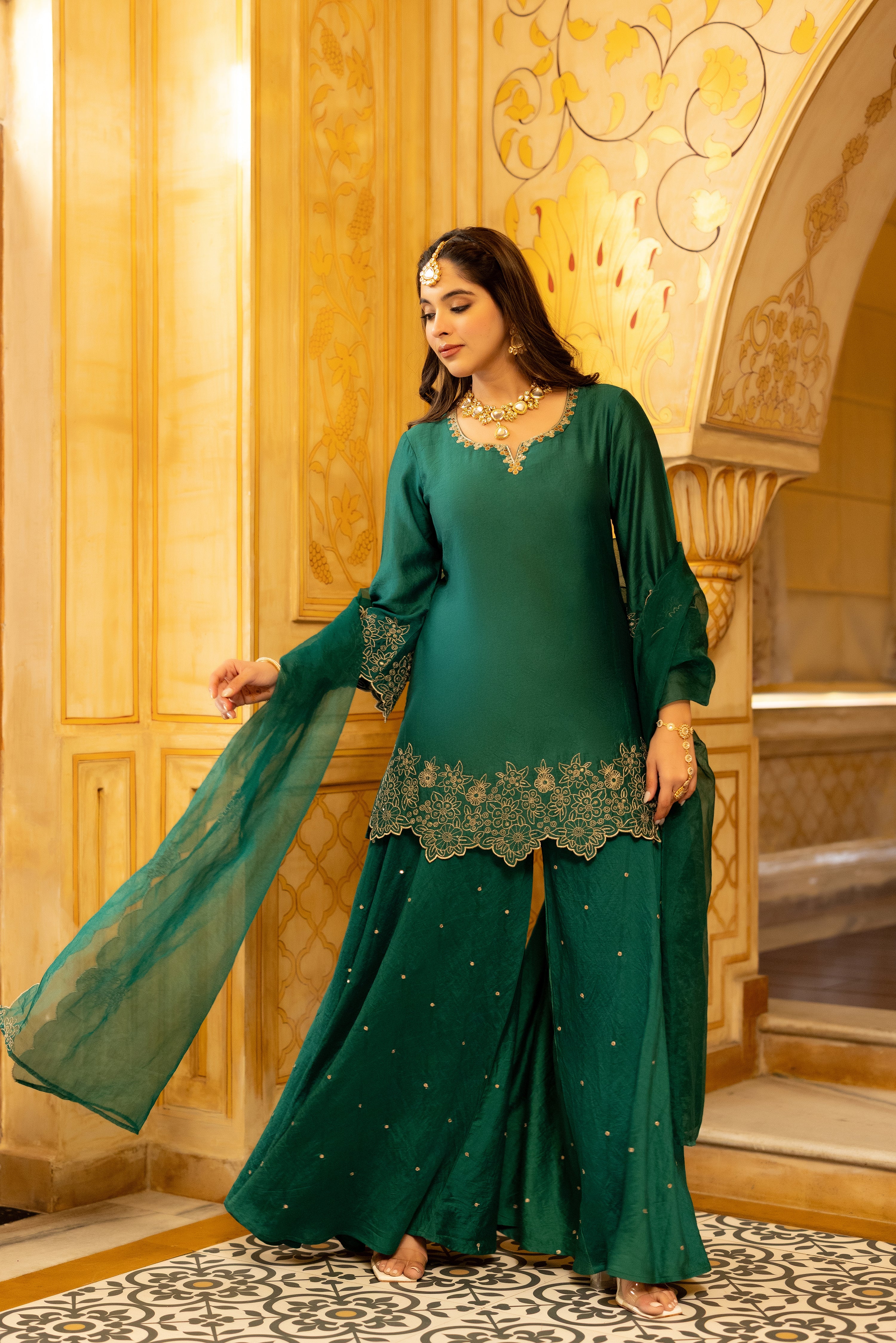 Emerald Satoori Royale Silk Suit Set