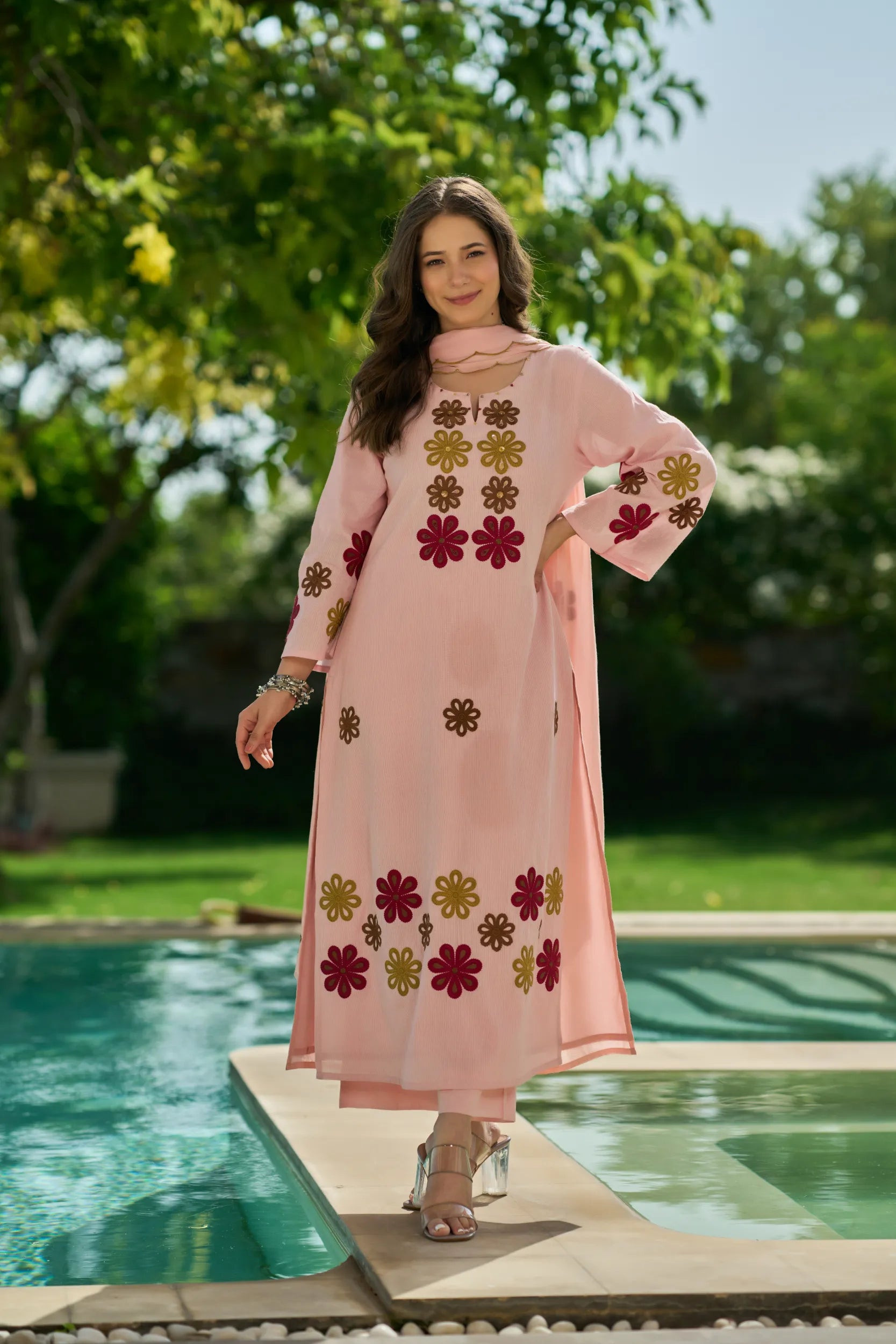 Blush Flora Kurta  Set