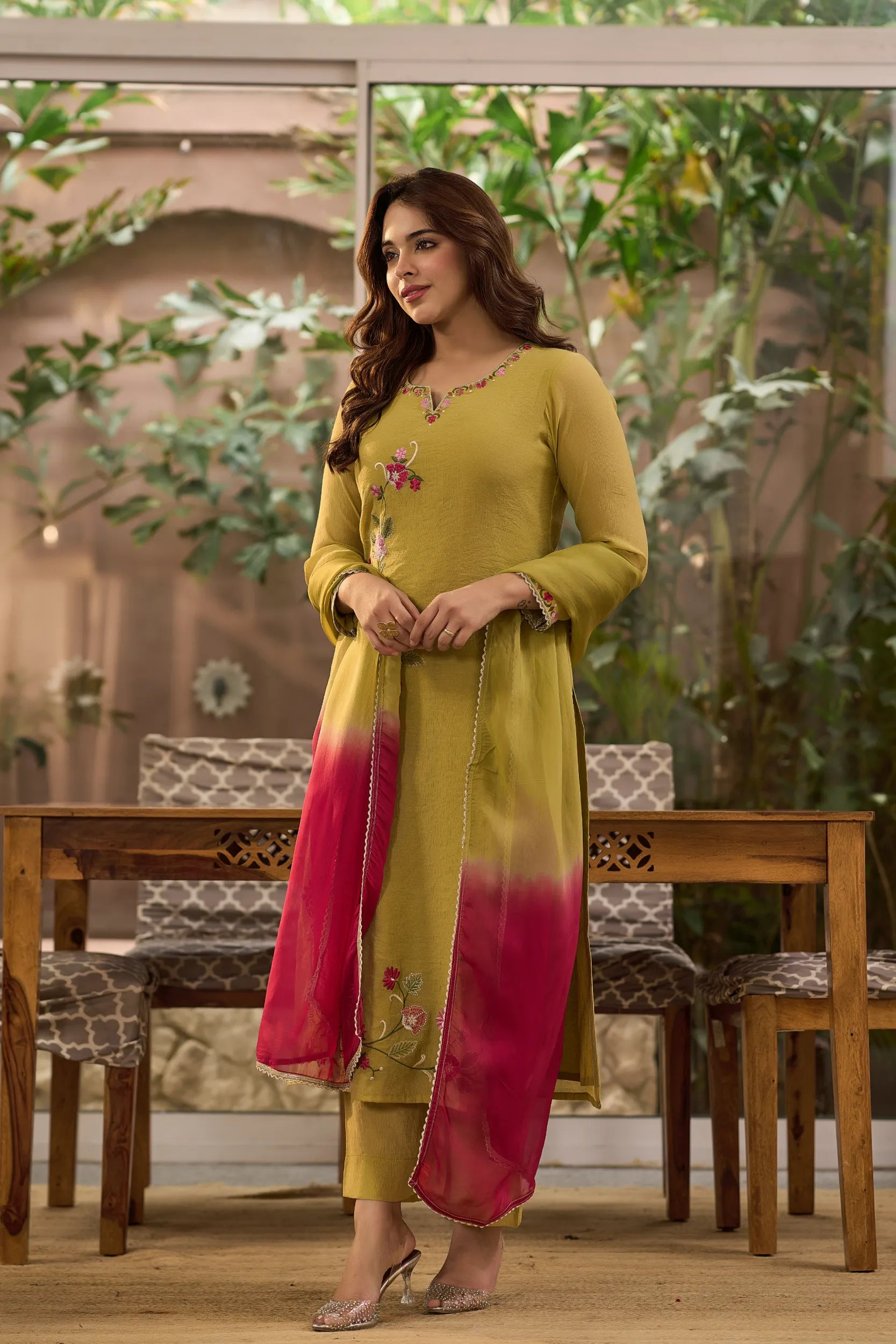 Olive Blossom Kurta  Set