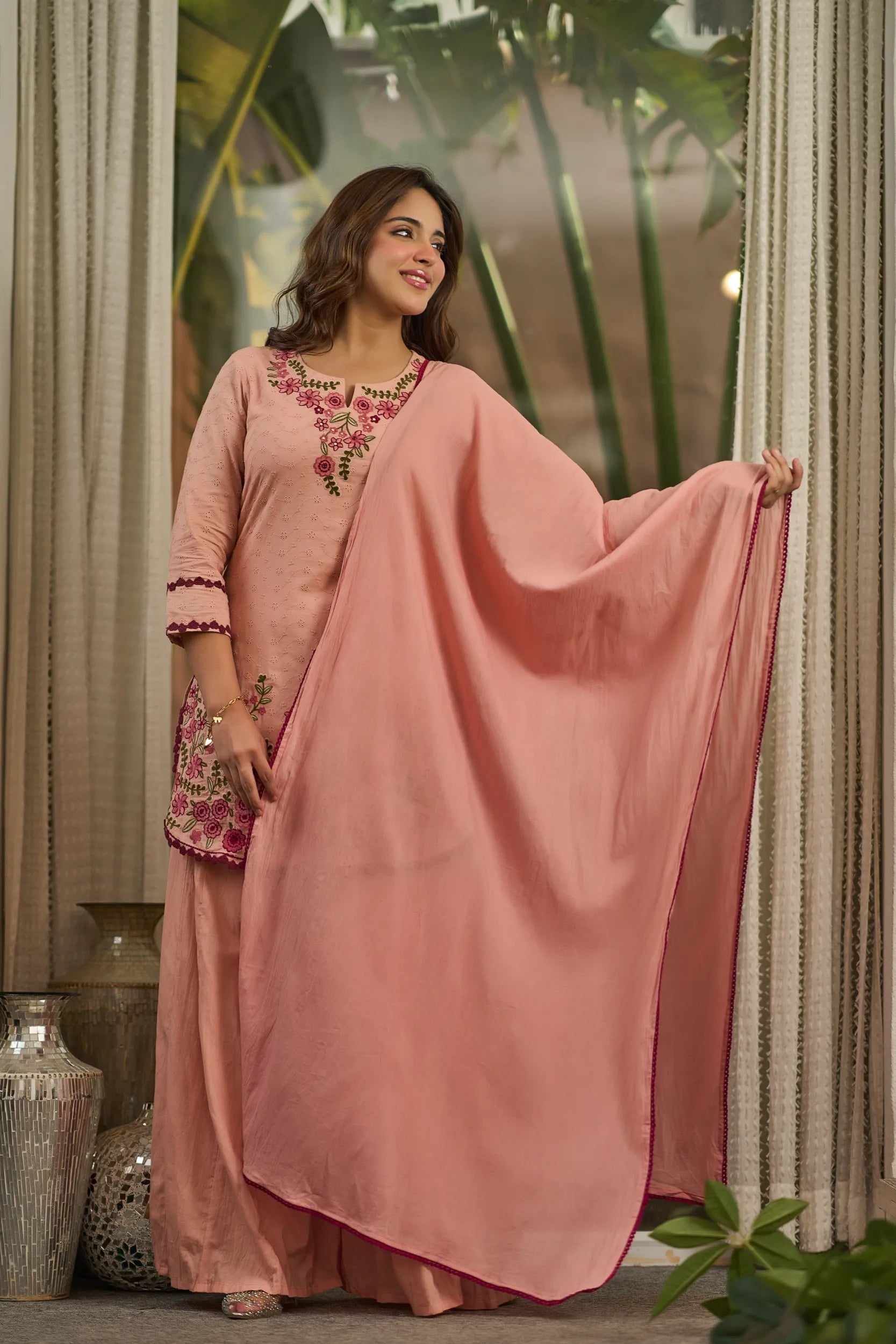 Blush Embroidered Suit Set
