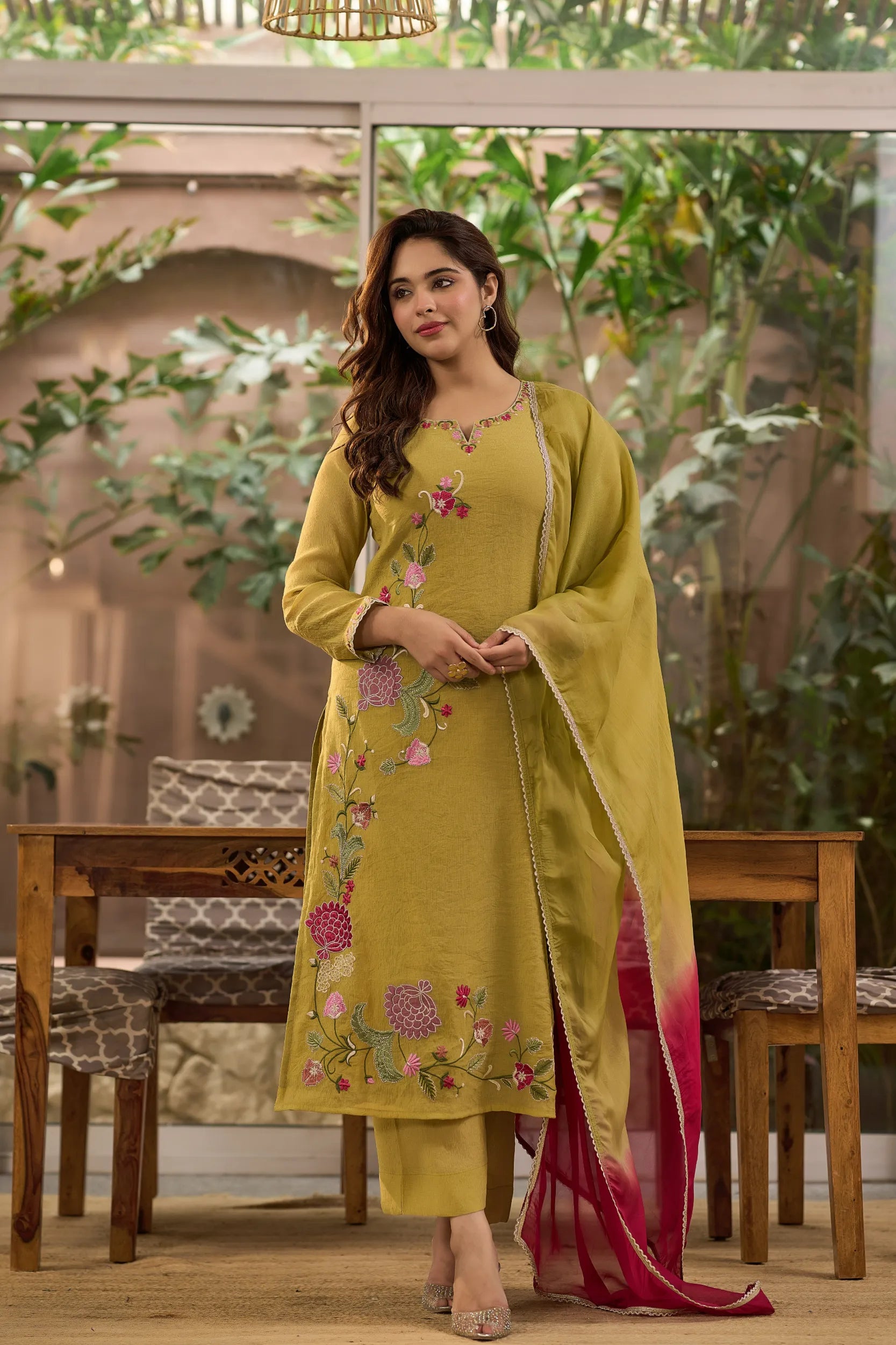 Olive Blossom Kurta  Set