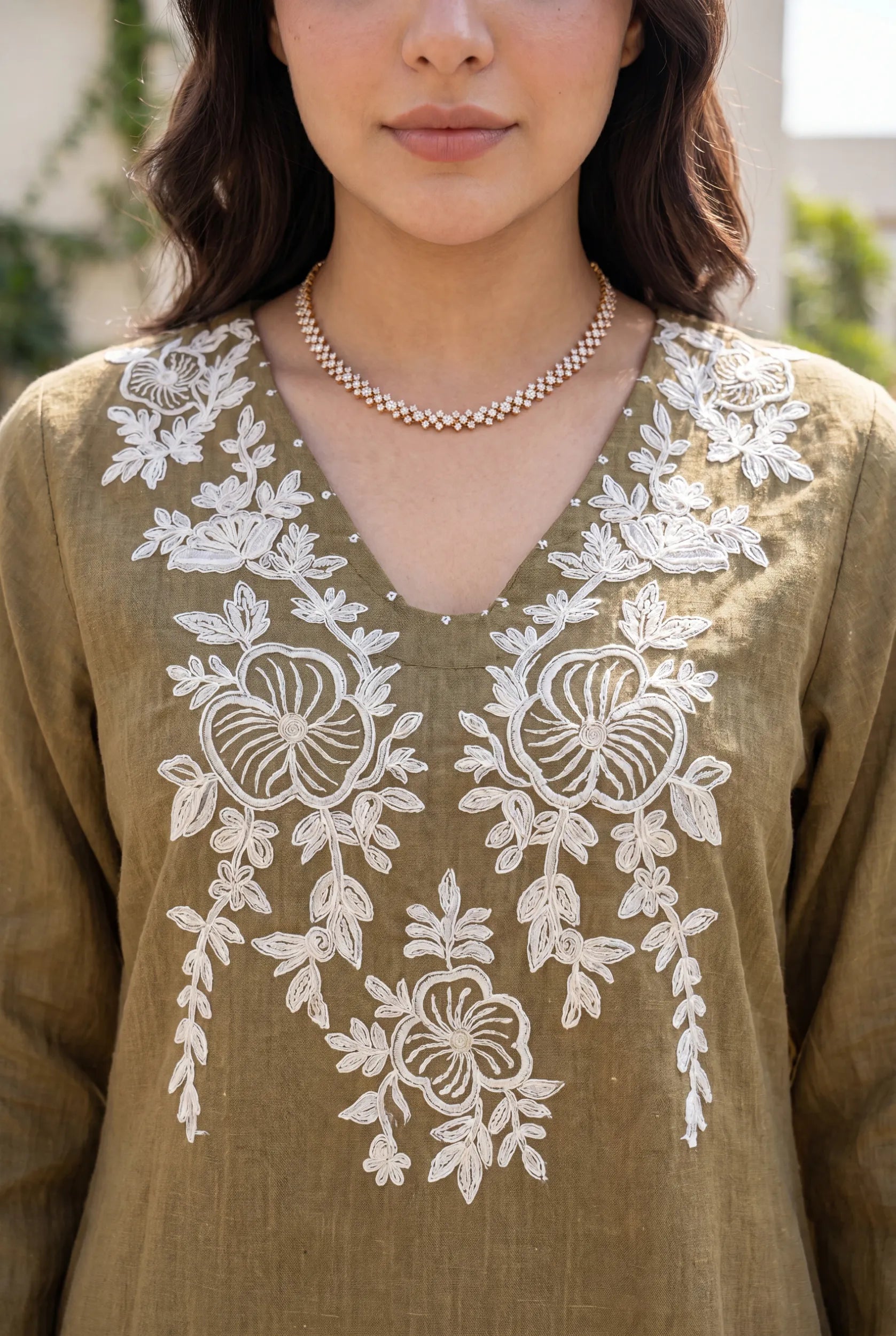 Hazel Bloom Embroidered Kurta Set