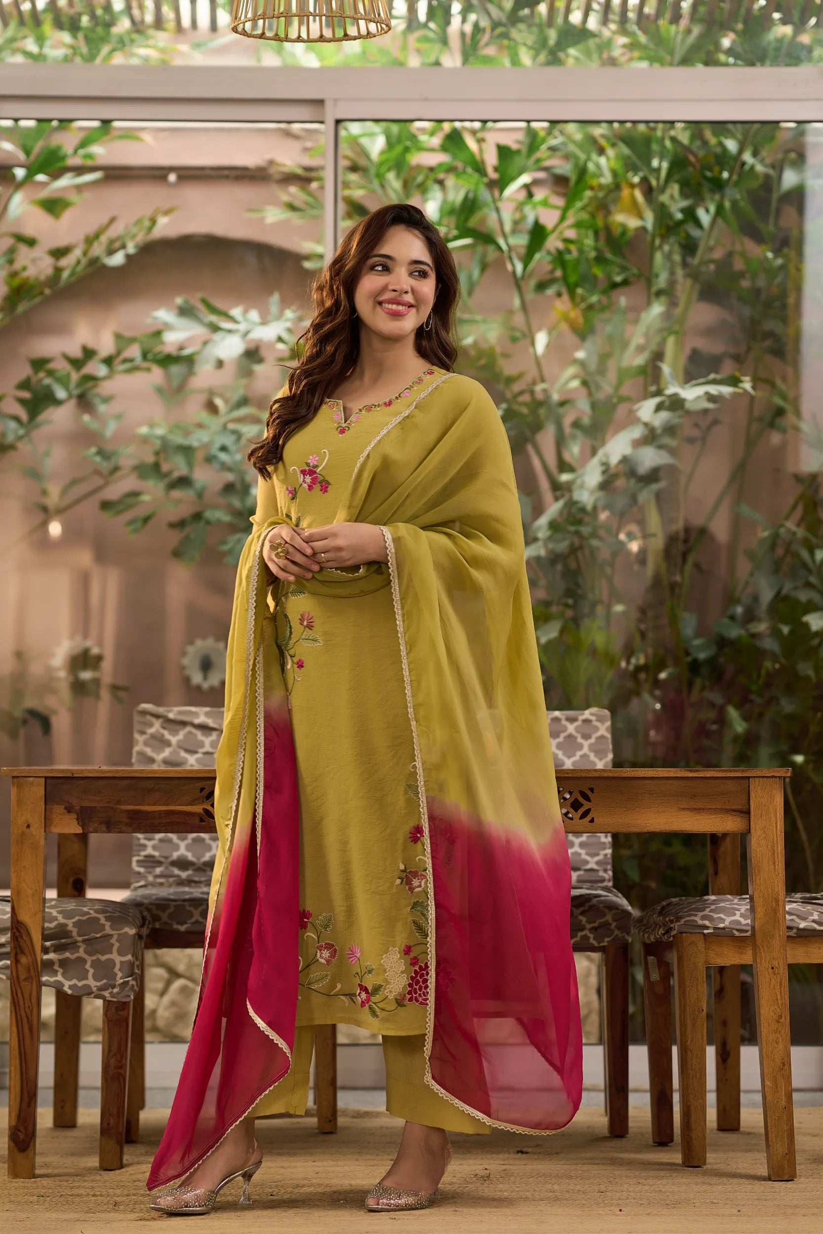 Olive Blossom Kurta  Set