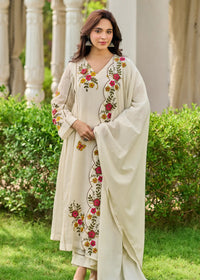 Ivory Pearl Embroidered Kurta  Set