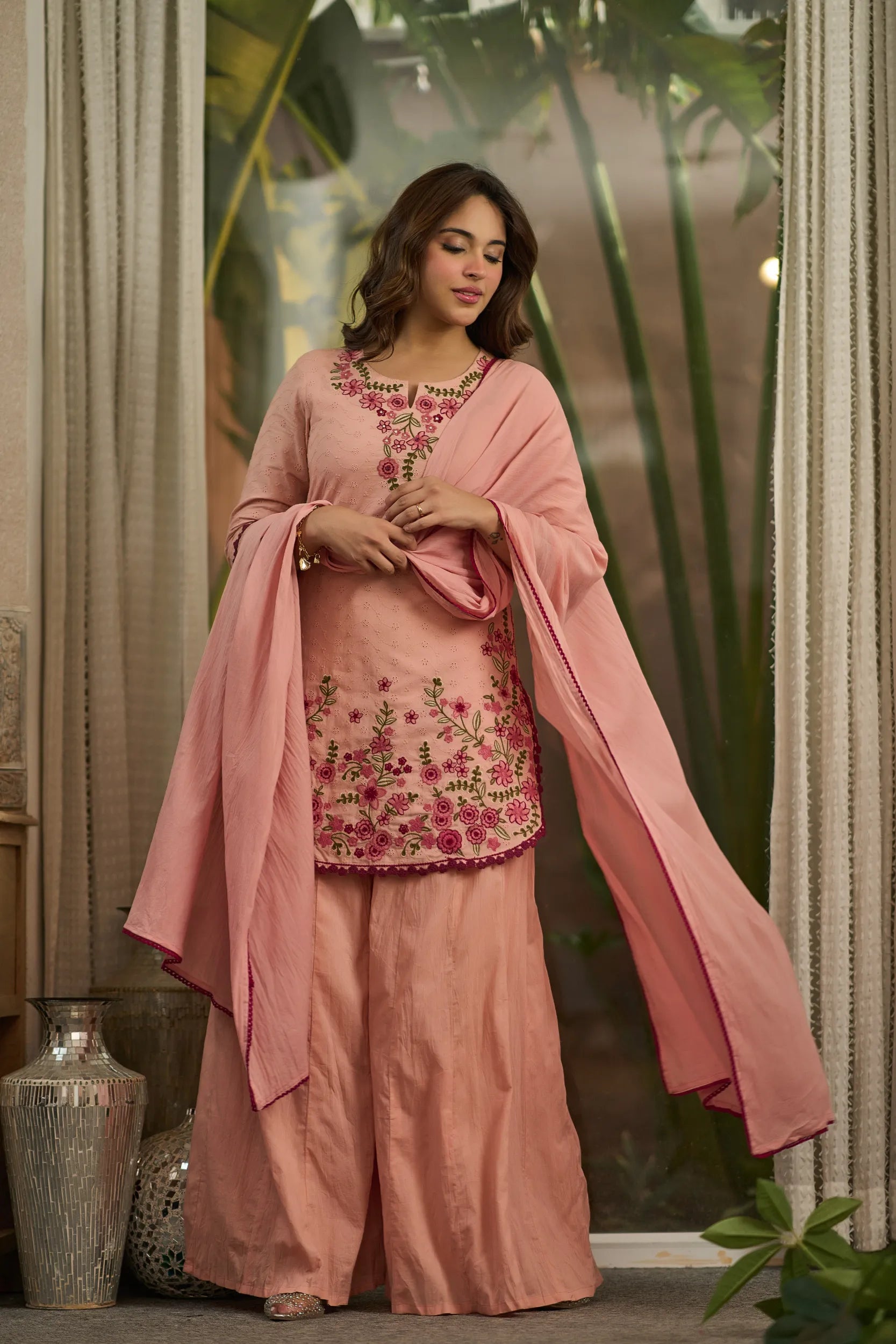 Blush Embroidered Suit Set