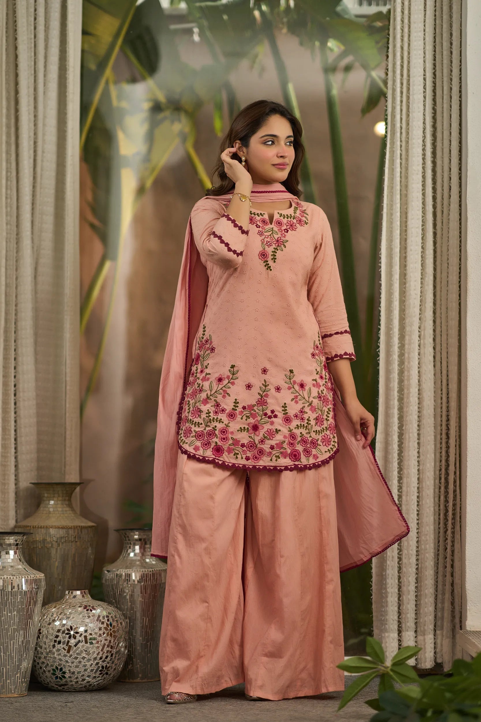 Blush Embroidered Suit Set
