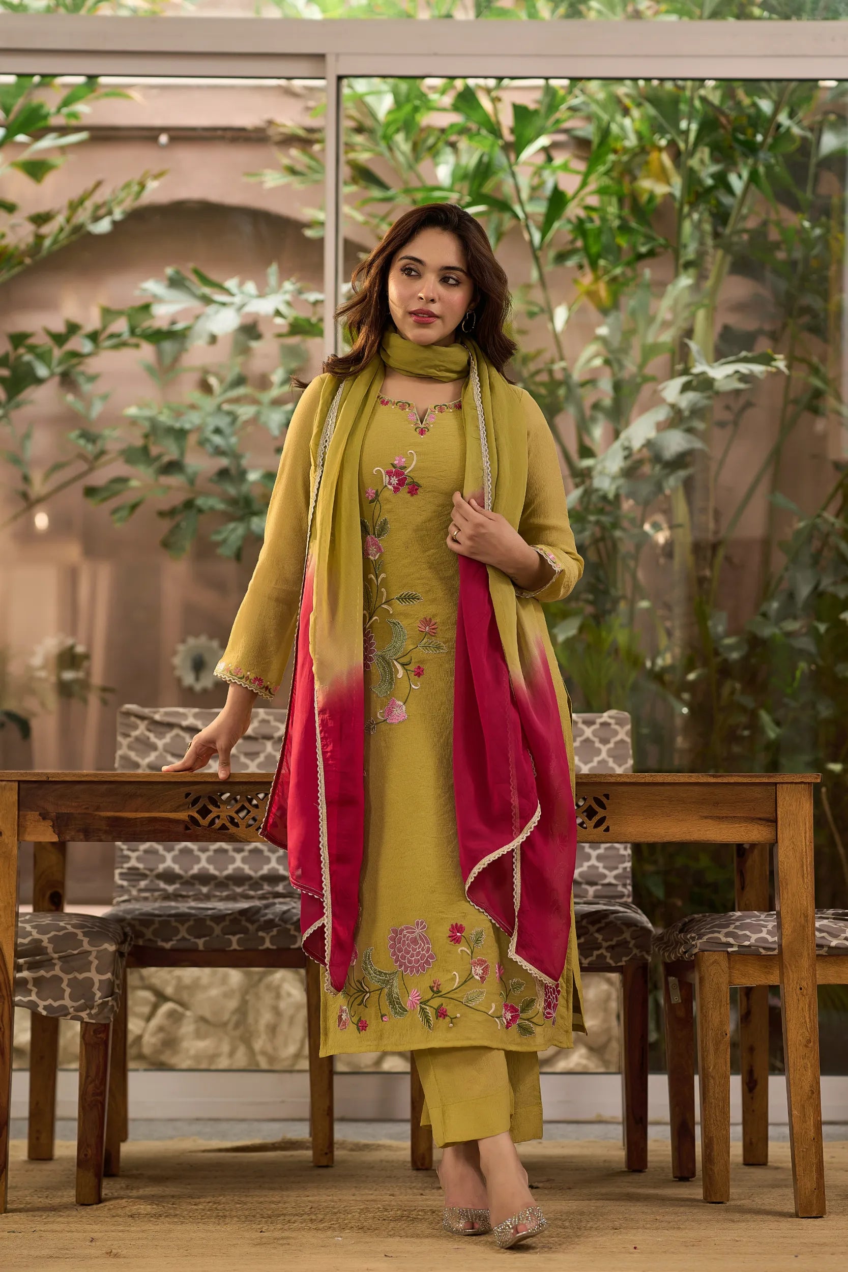 Olive Blossom Kurta  Set