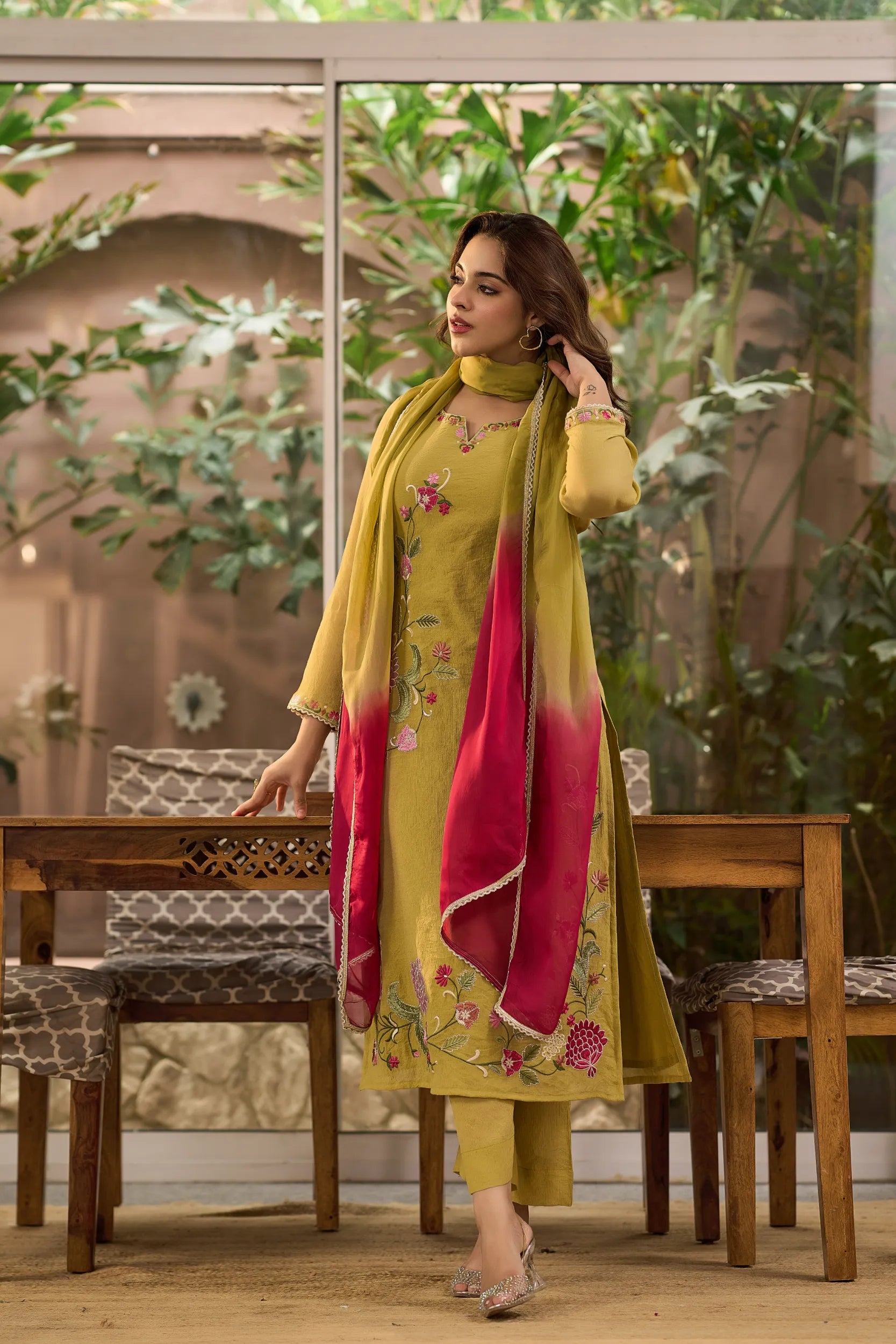 Olive Blossom Kurta  Set