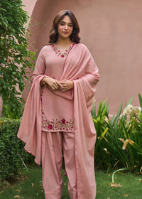 Blush Rose Embroidered Kurta  Set