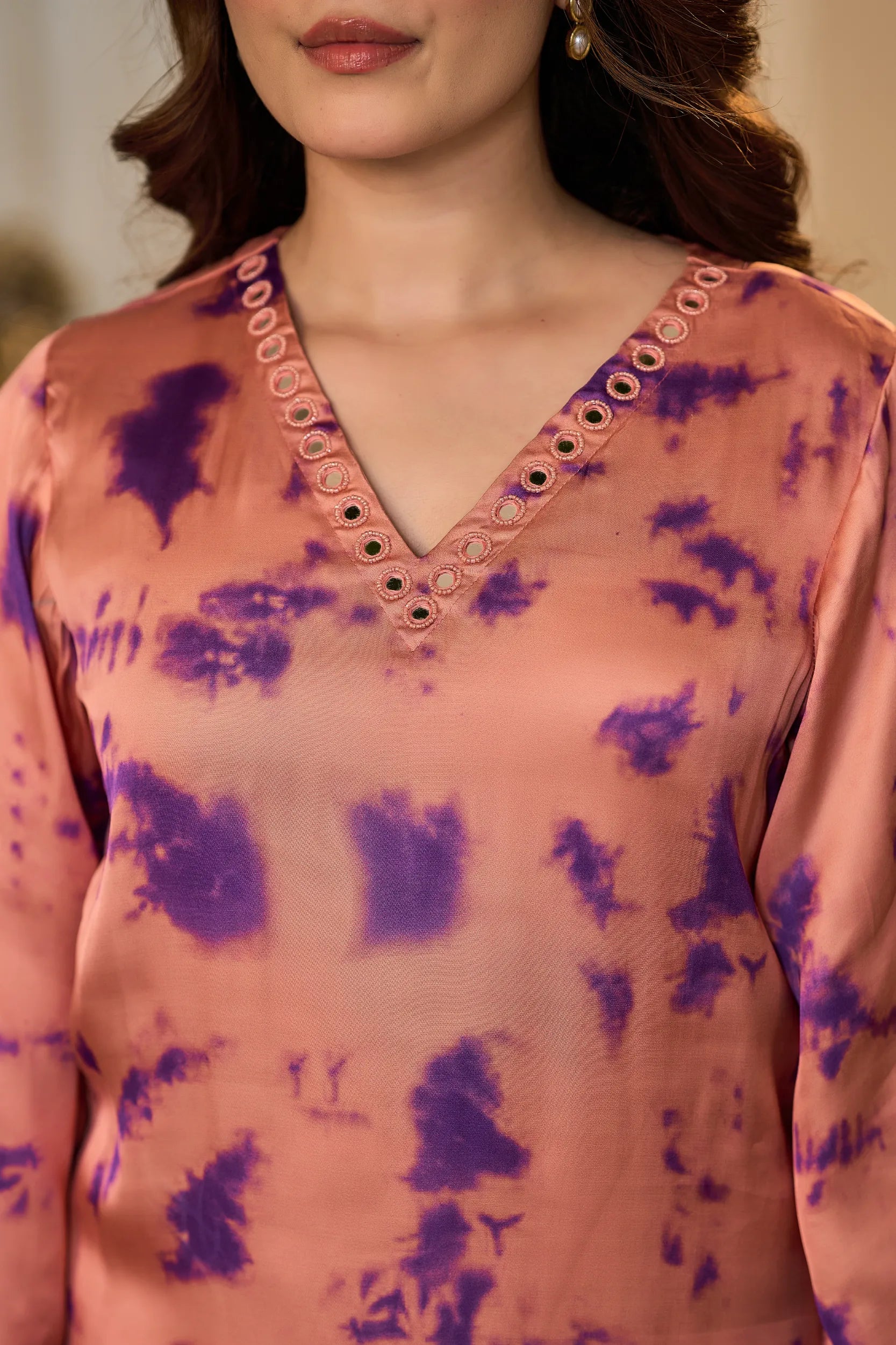 Blush Lilac Tie-Dye Kurta  Set