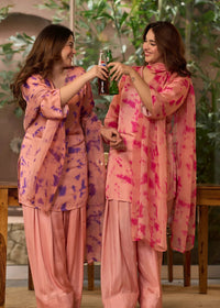 Blush Pink Tie-Dye Kurta Set