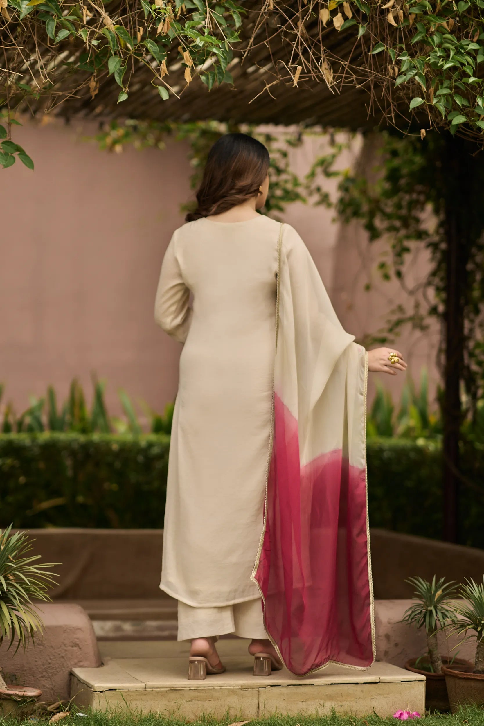 Ivory Floral Kurta  Set