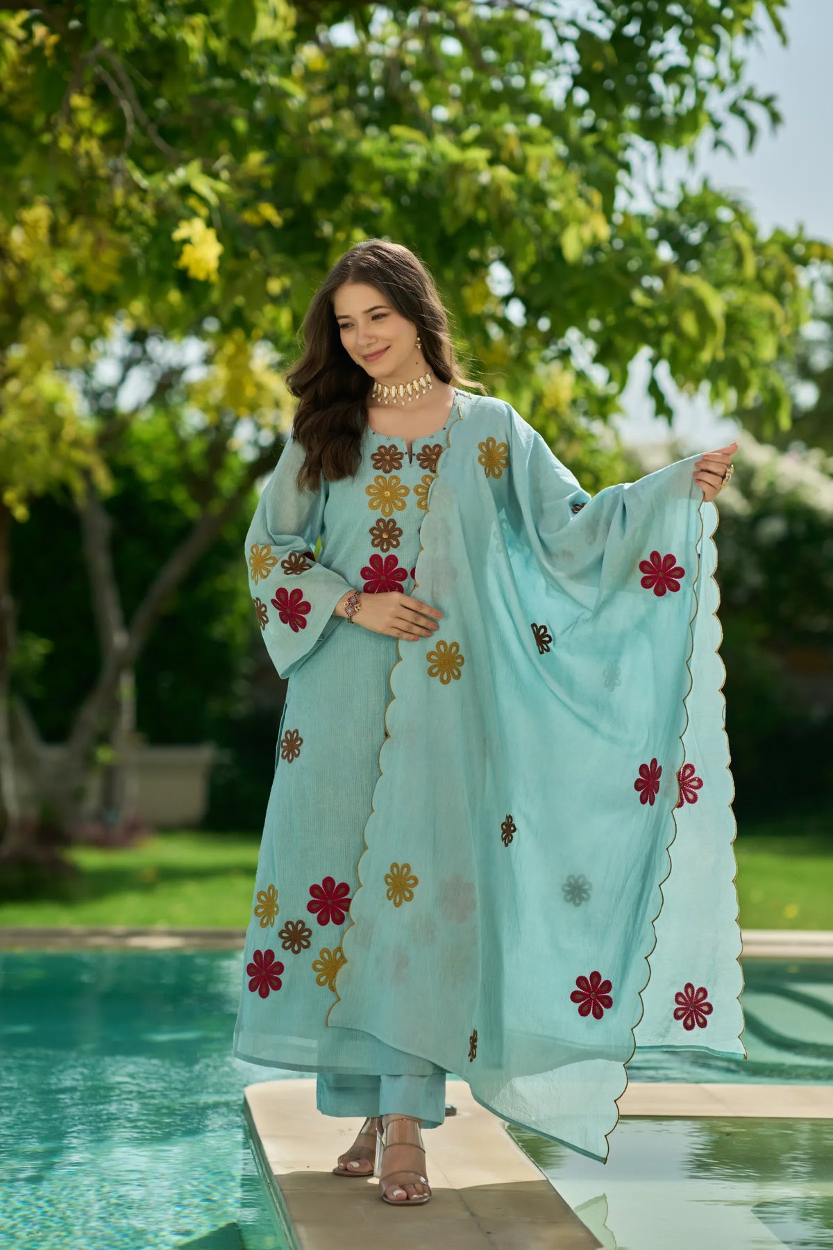 Sky Blossom Kurta  Set