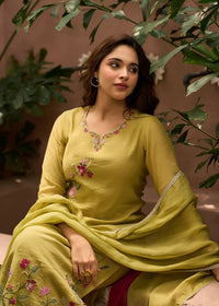 Olive Blossom Kurta  Set