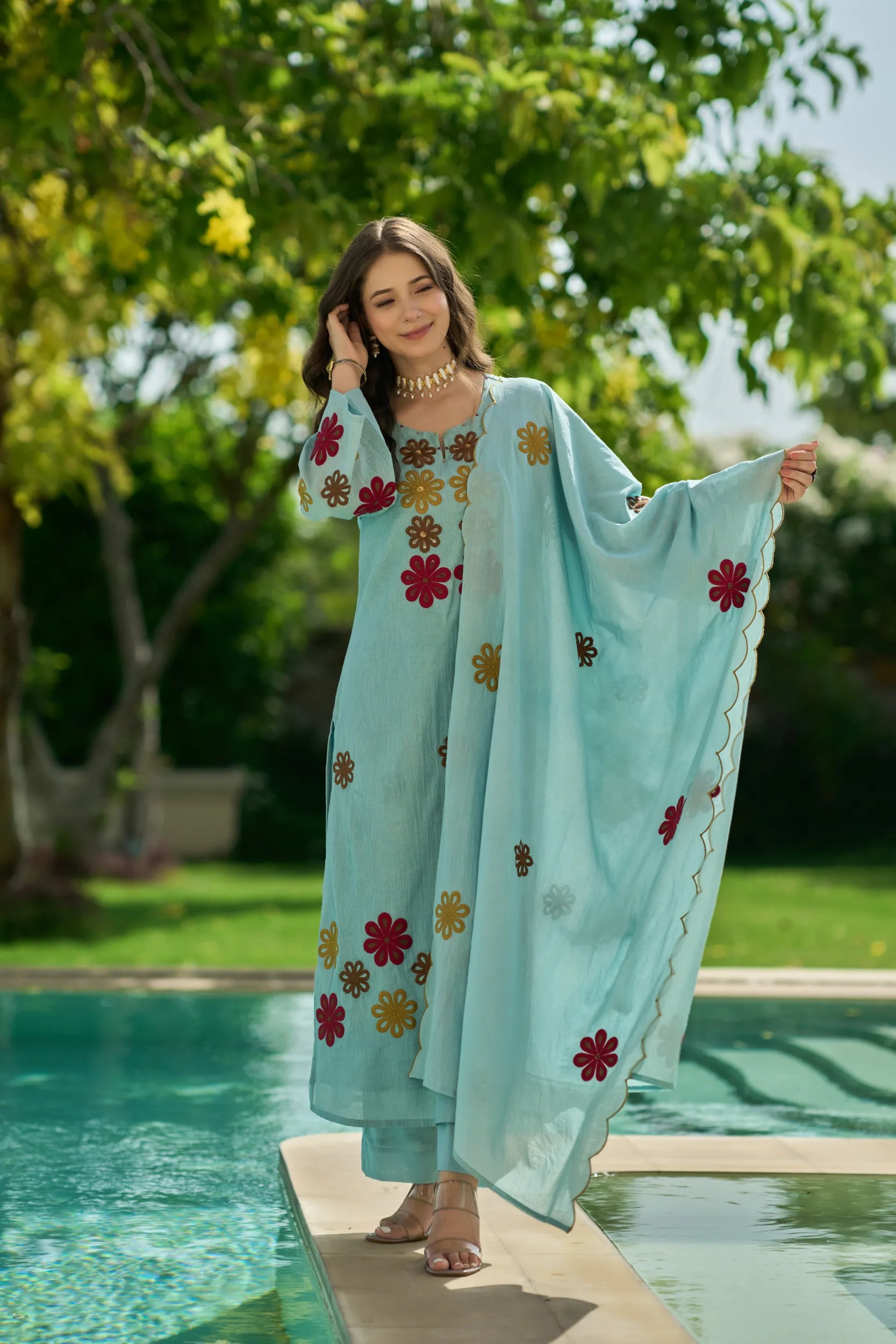 Sky Blossom Kurta  Set