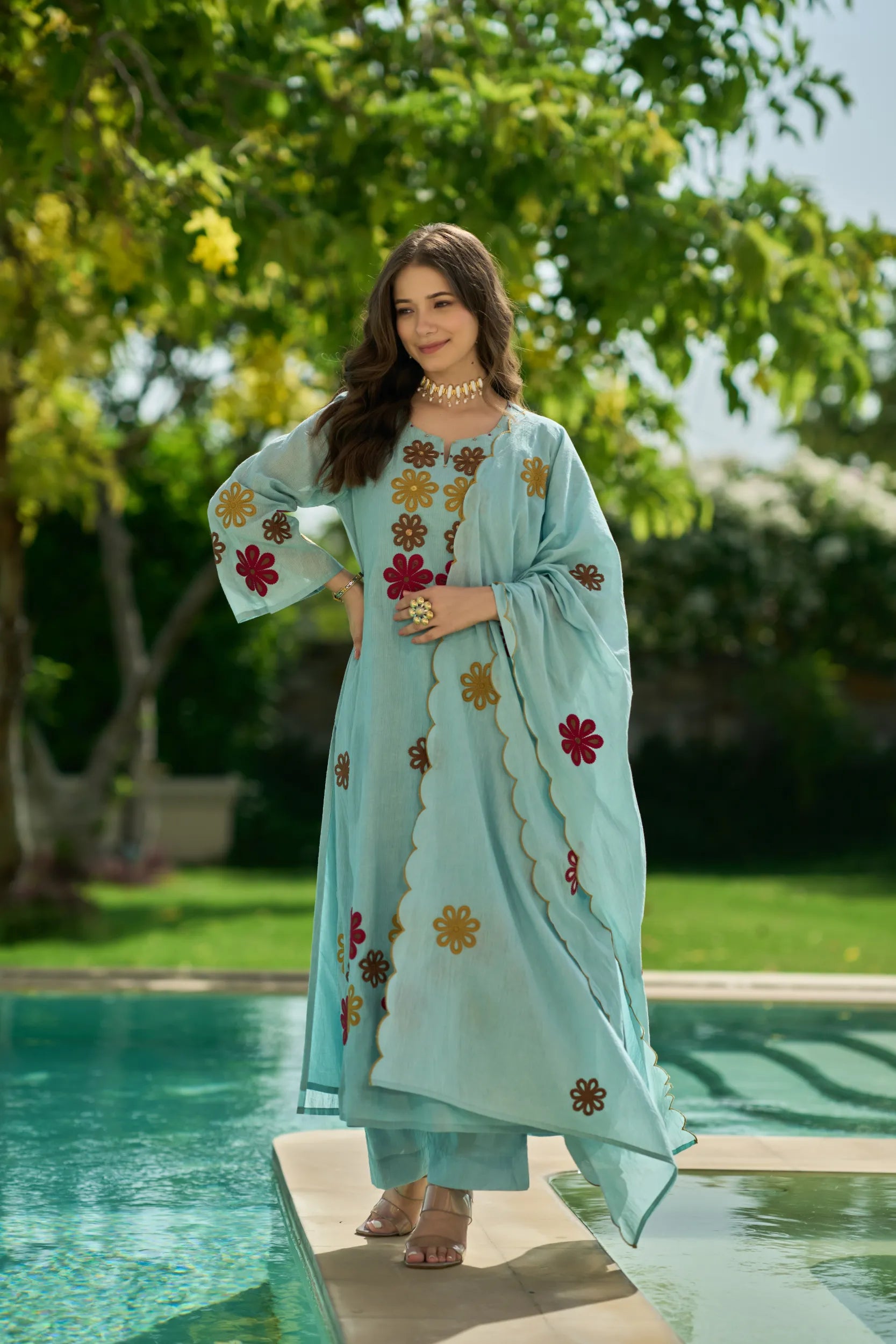 Sky Blossom Kurta  Set