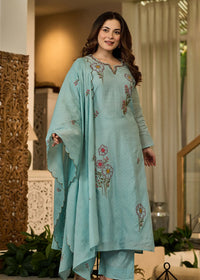 Powder Blue Embroidered Kurta Set