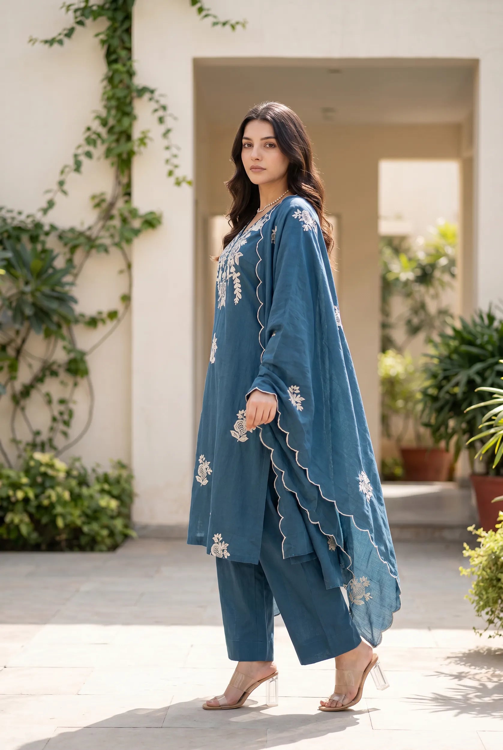 Midnight Blossom Kurta Set