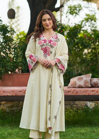 Ivory Petal Embroidered Kurta Set