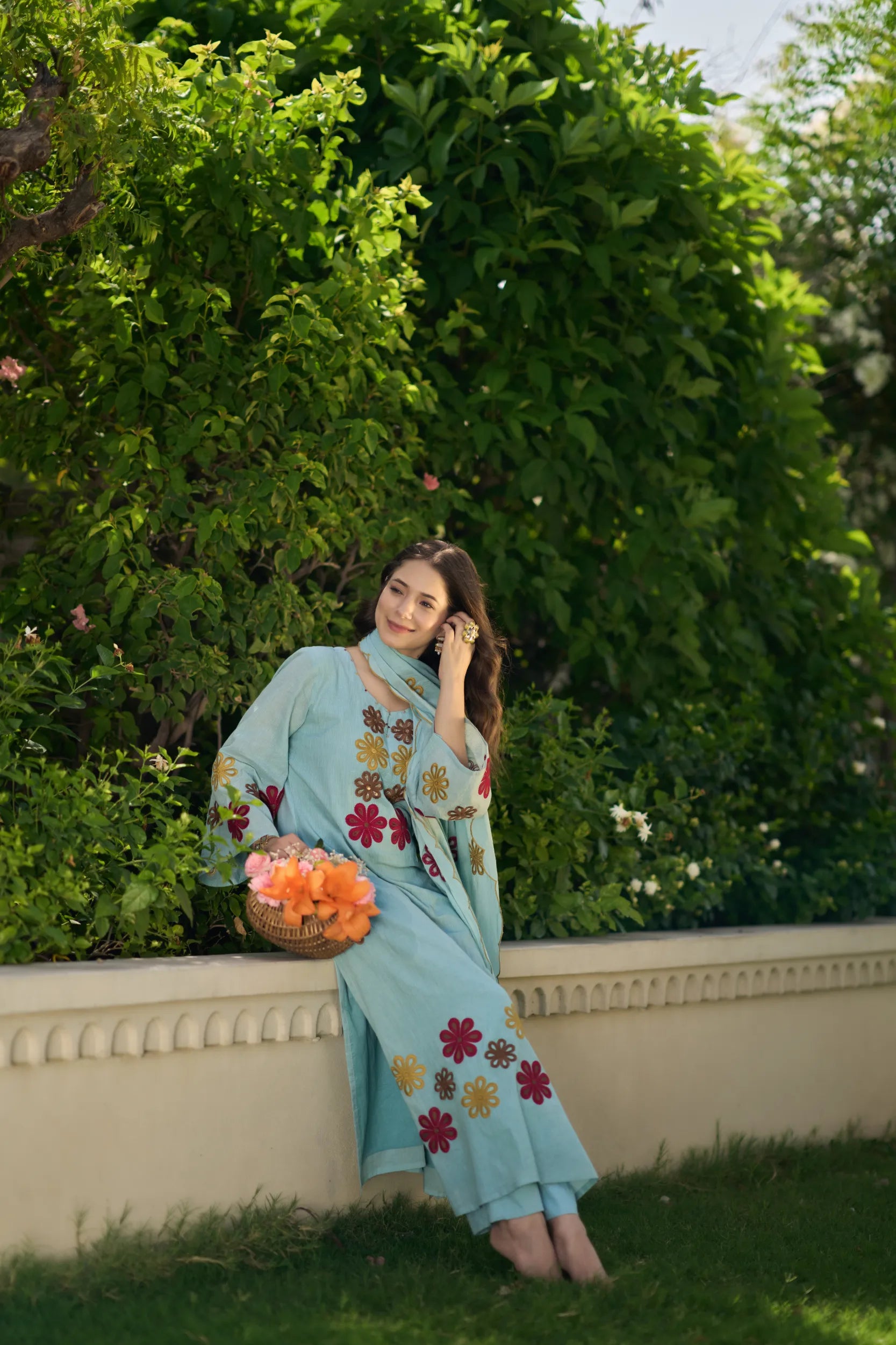 Sky Blossom Kurta  Set
