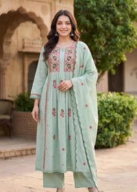 Mint Embroidered Kurta Set