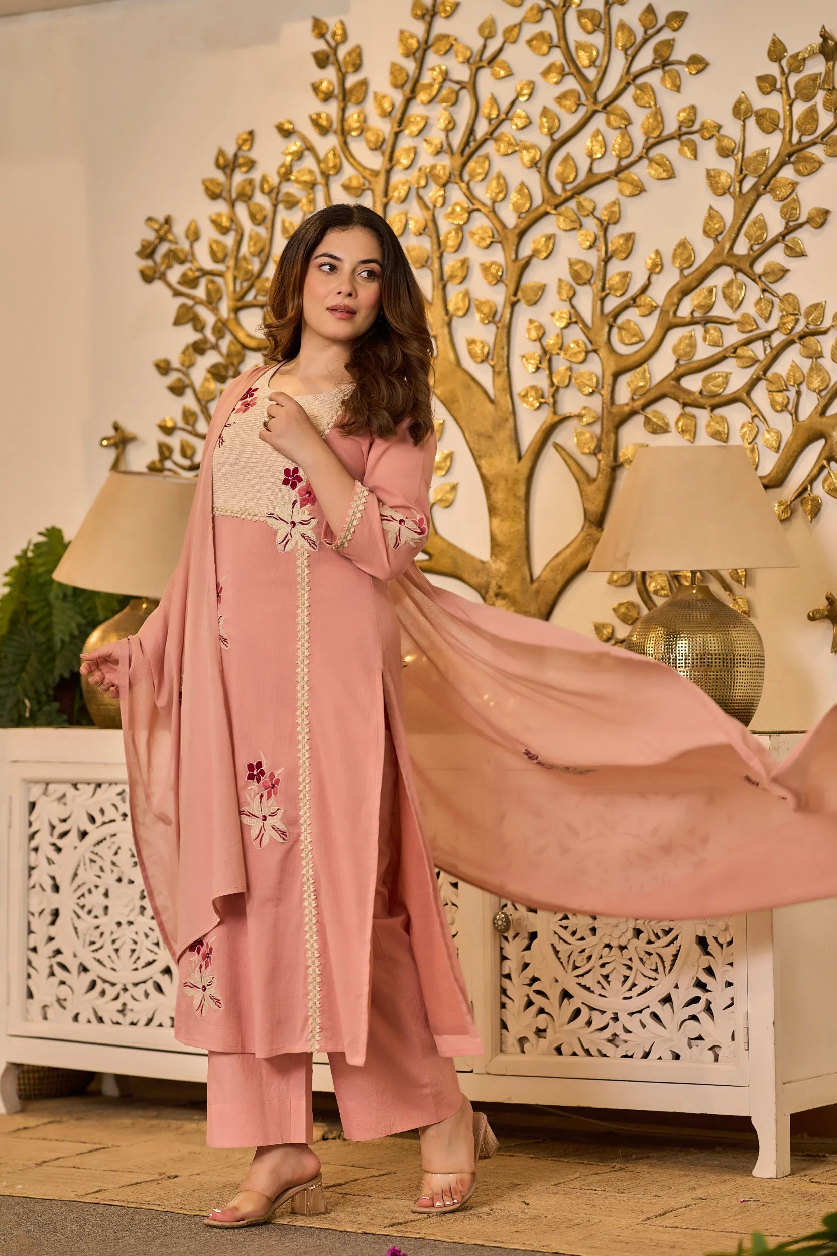 Blush Floral Charm Suit Set