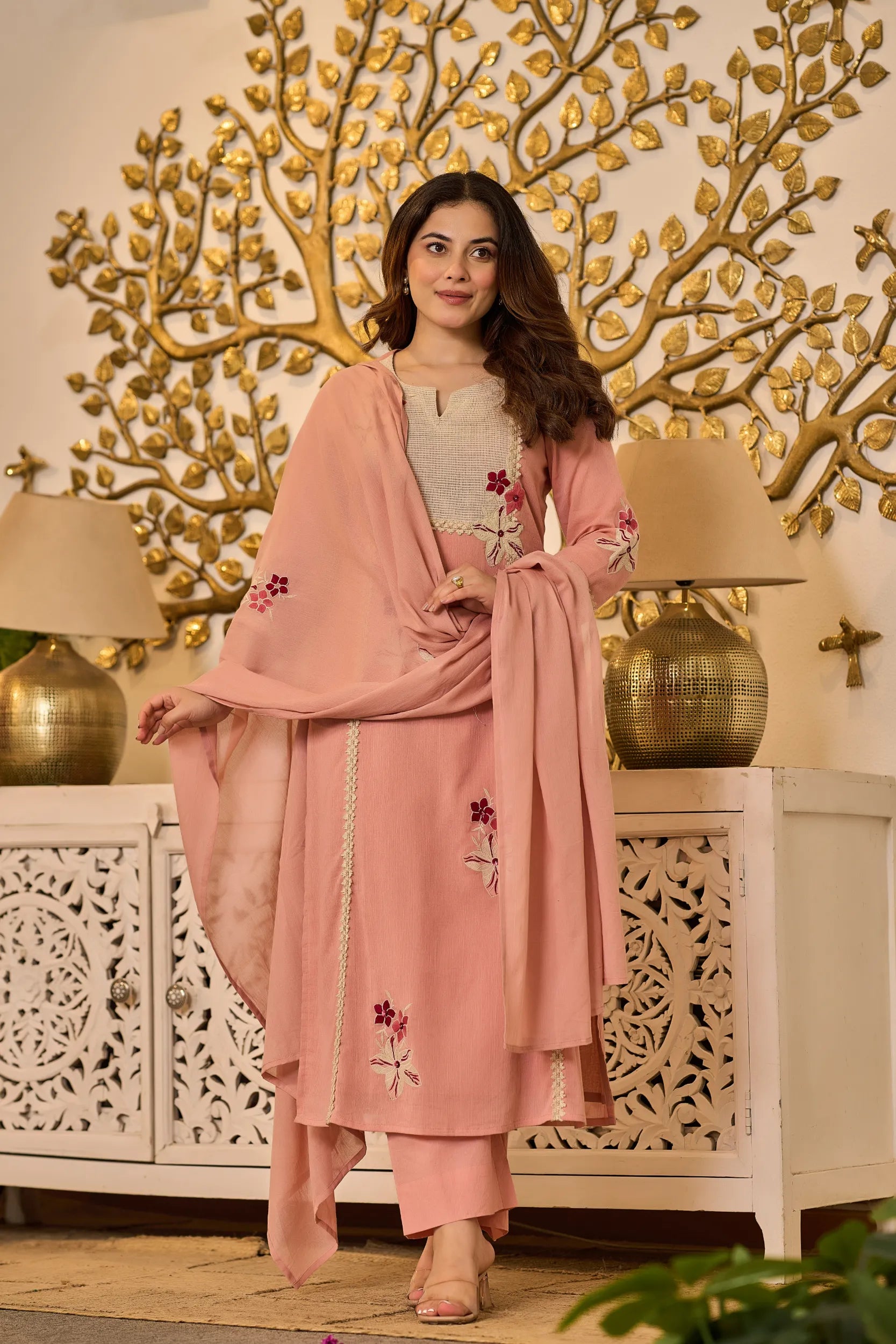 Blush Floral Charm Suit Set