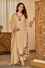Sand Embroidered Kurta  Set