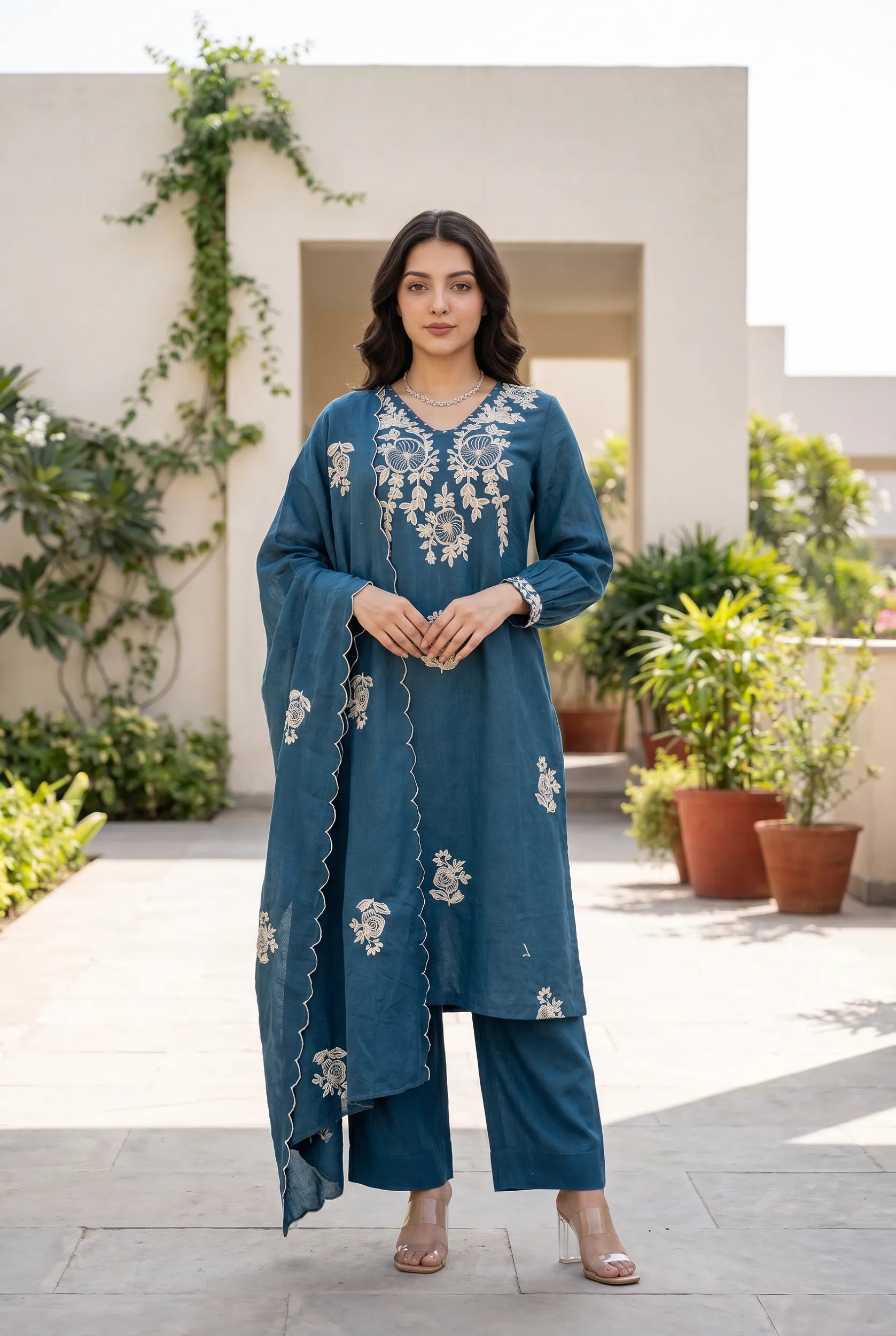 Midnight Blossom Kurta Set