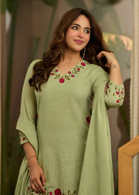 Sage Embroidered Kurta  Set
