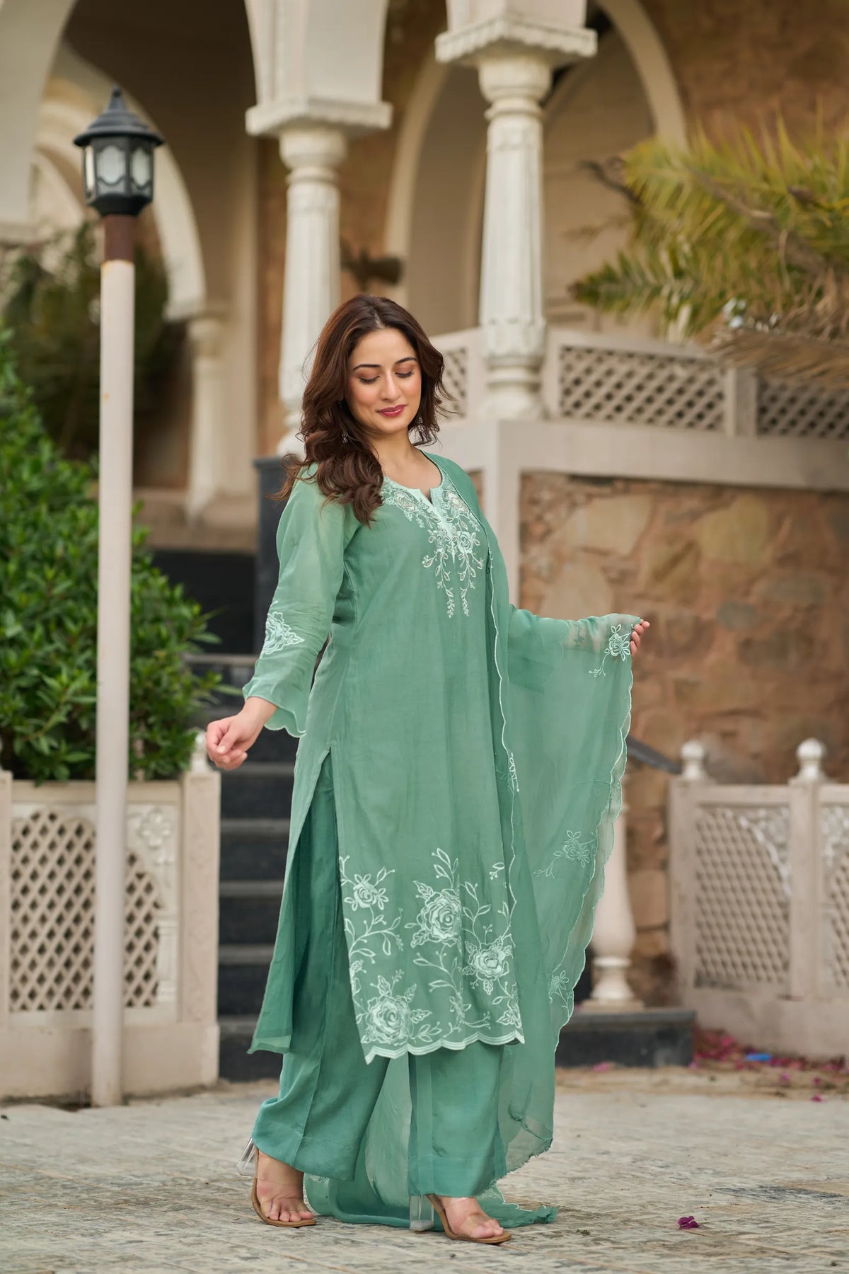 Mint Blossom Kurta Set